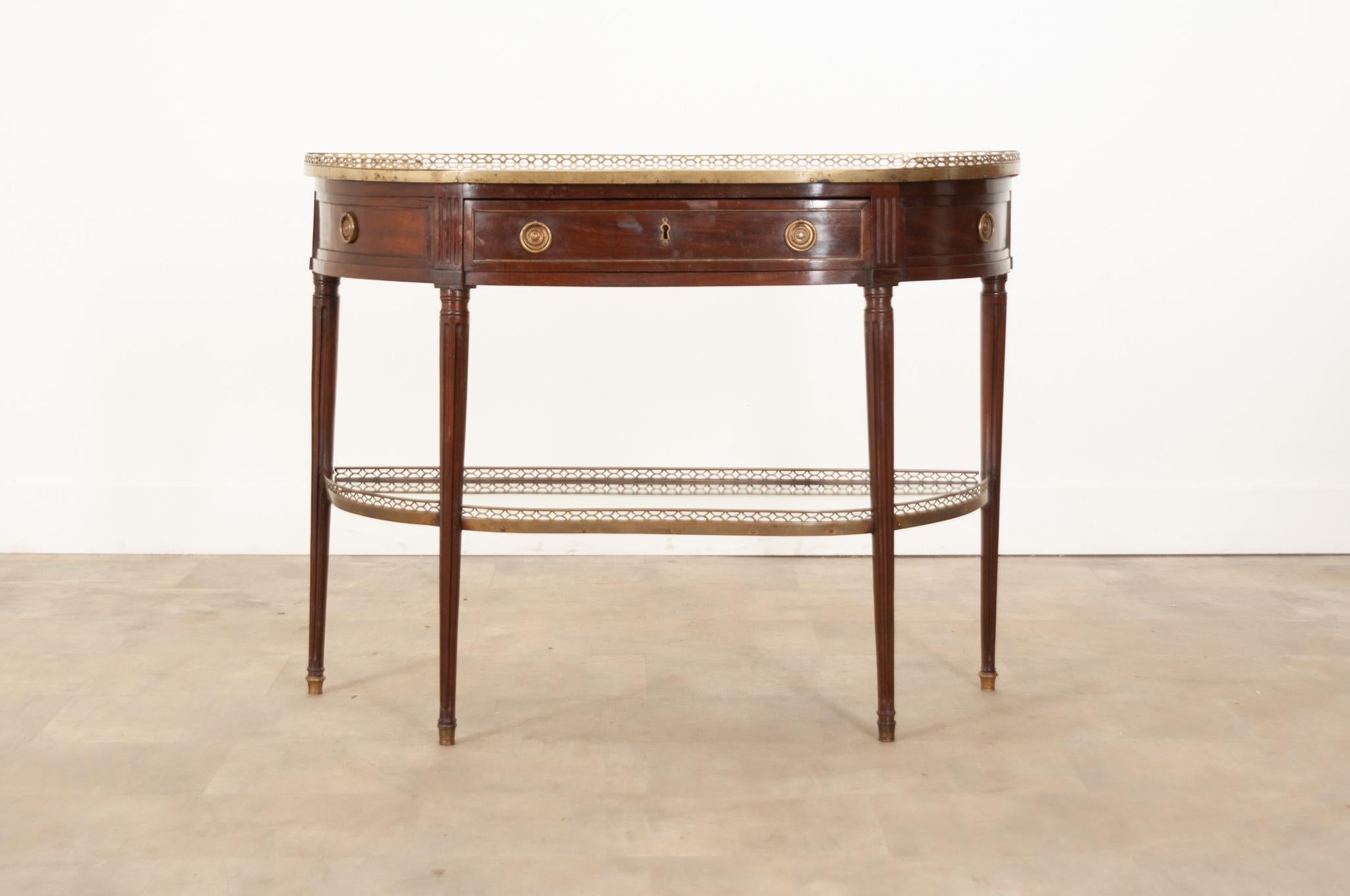 19th Century French Louis XVI Style Mahogany Console Table