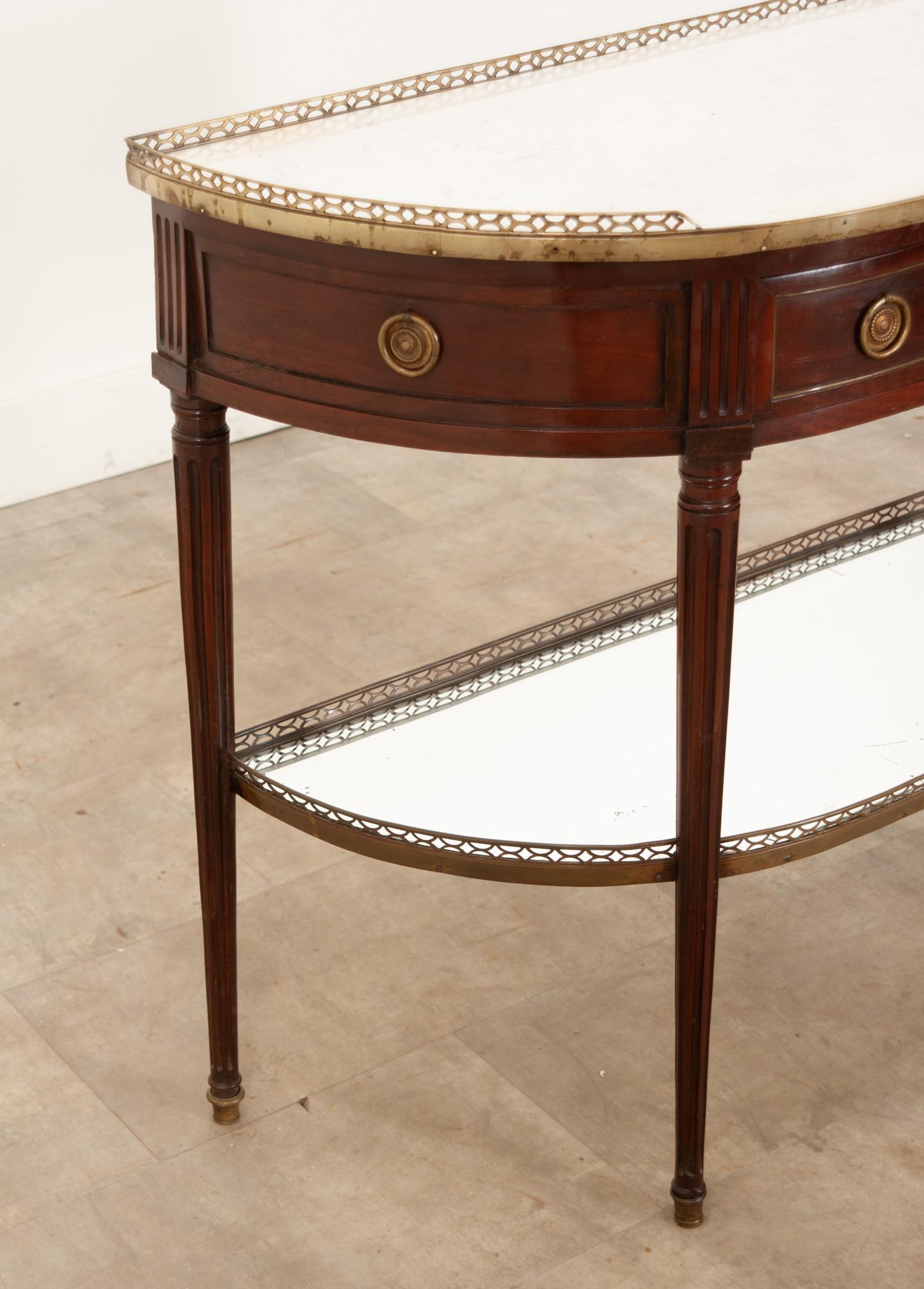 French Louis XVI Style Mahogany Console Table 1