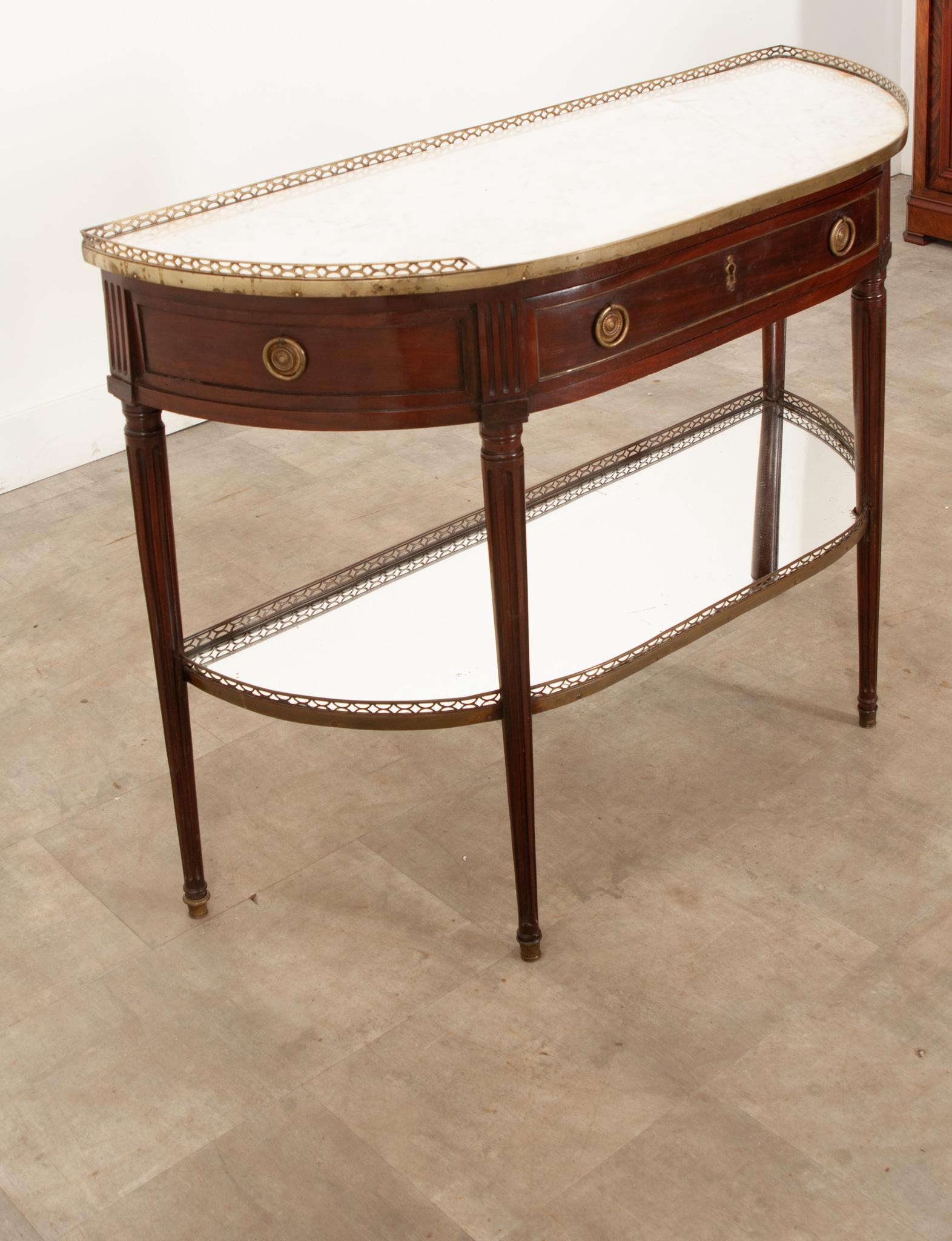 French Louis XVI Style Mahogany Console Table 2