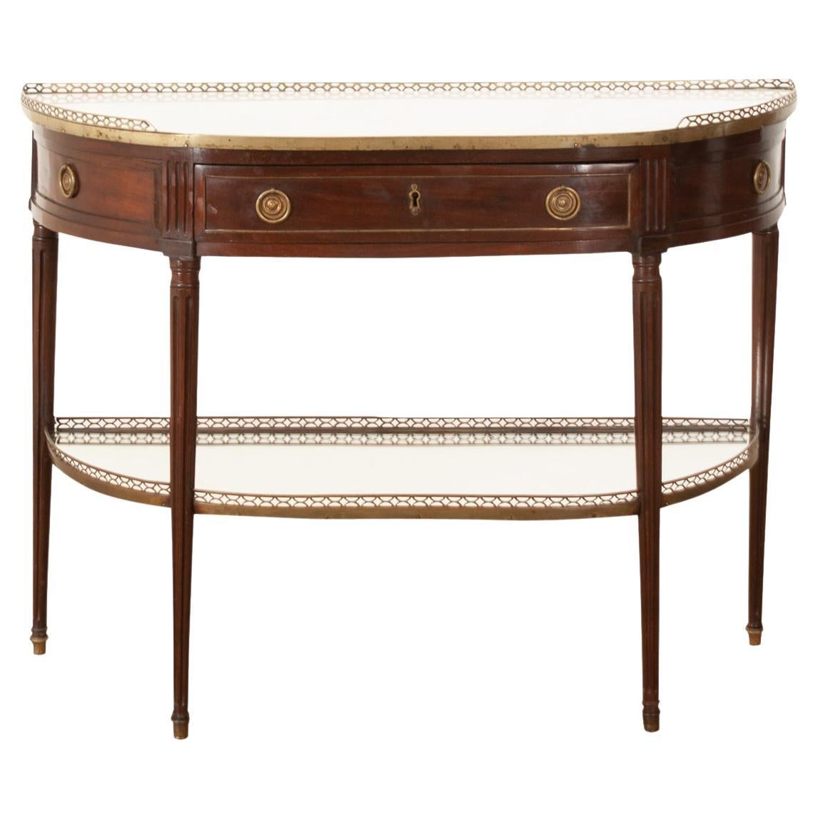 French Louis XVI Style Mahogany Console Table For Sale