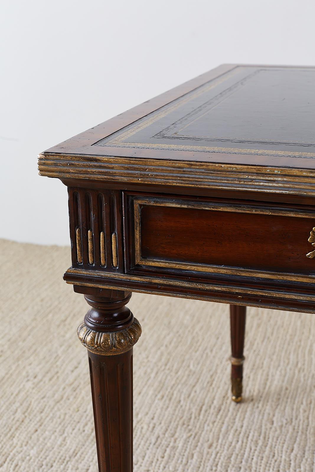 French Louis XVI Style Mahogany Desk by Maitland Smith 3