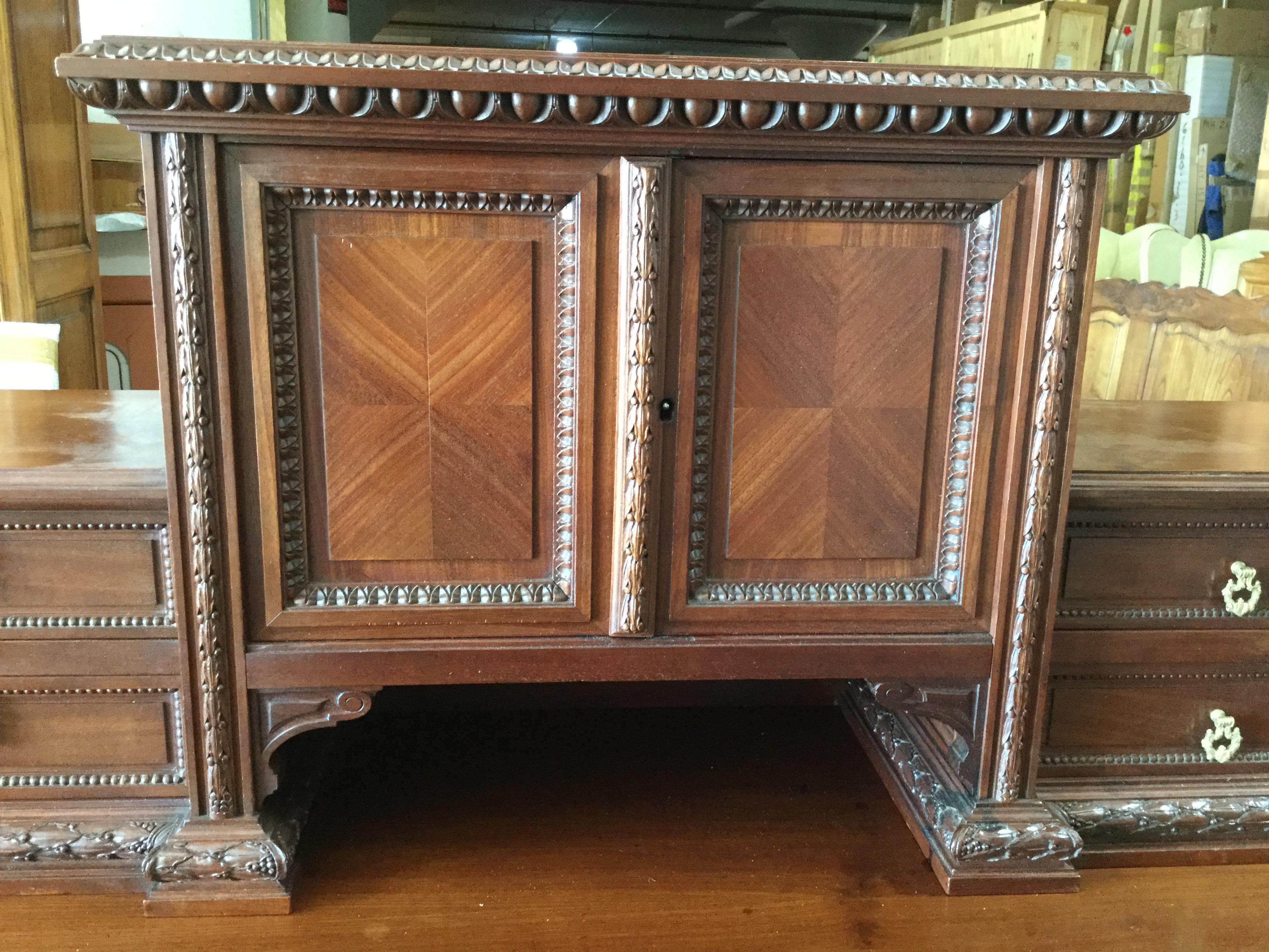 French Louis XVI Style Mahogany Desk with Gallery 2