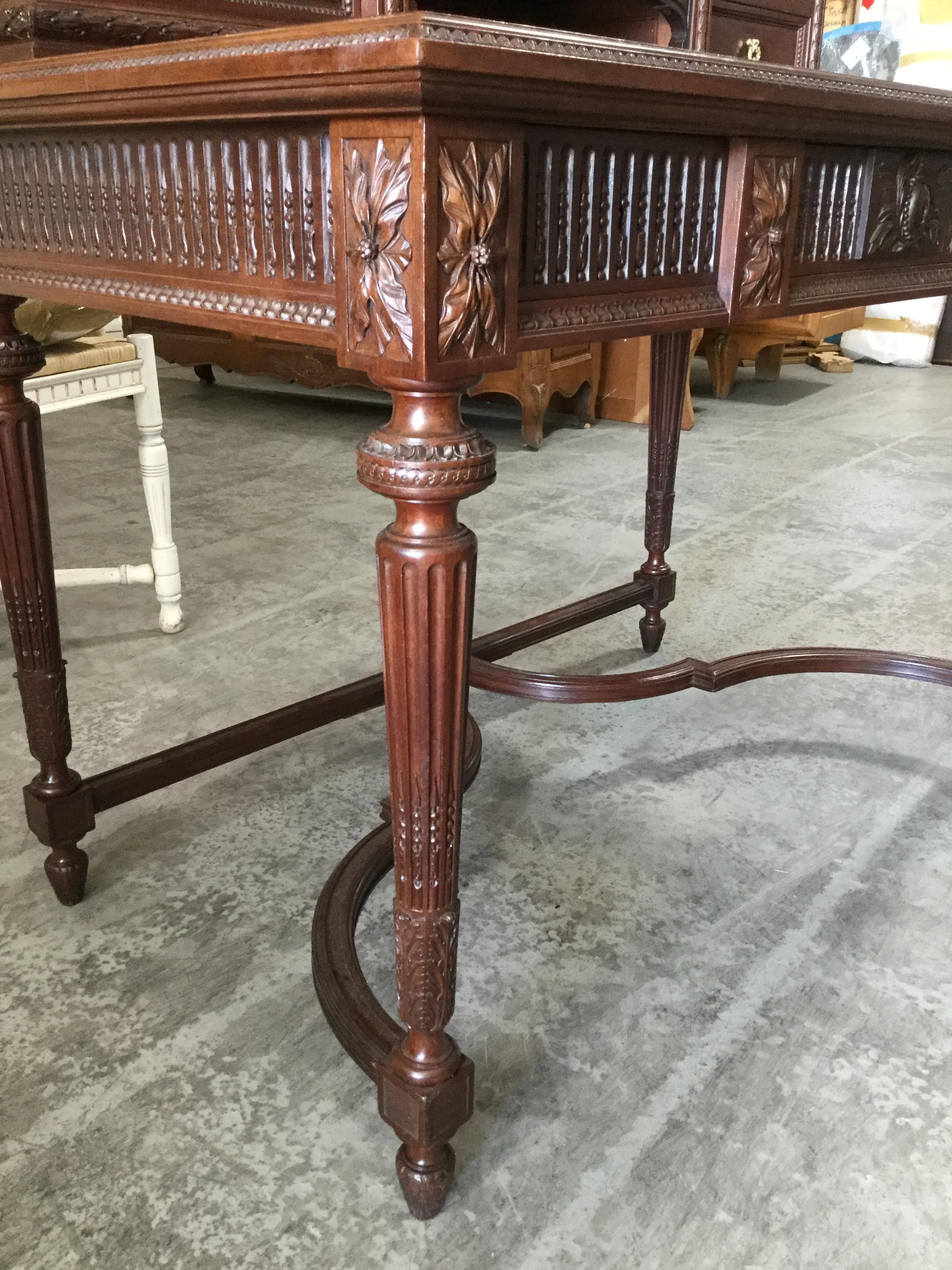 French Louis XVI Style Mahogany Desk with Gallery 5