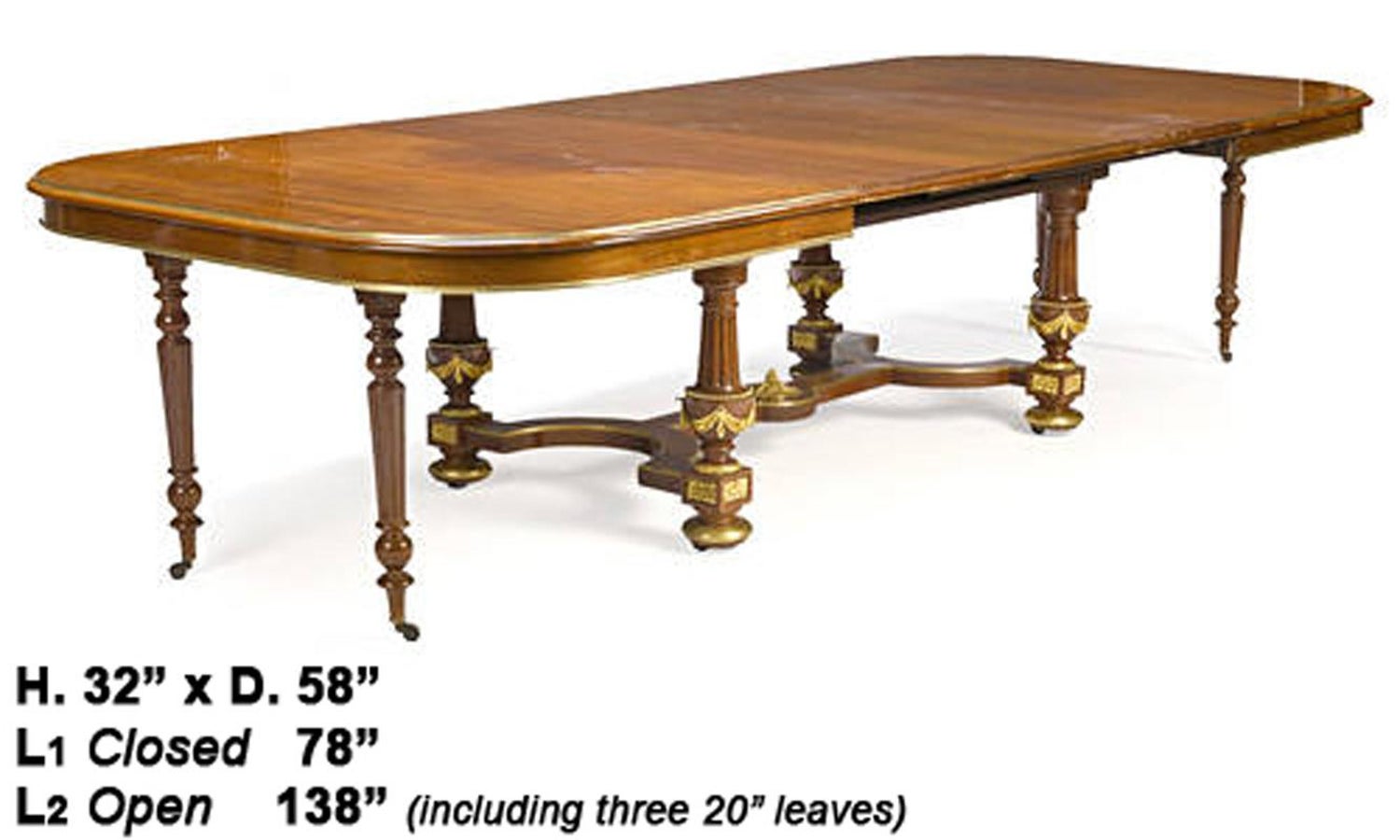 French Louis Xvi Style Mahogany Dining Table 19th Century For