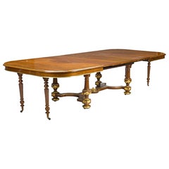 Antique French Louis XVI Style Mahogany Dining Table, 19th Century