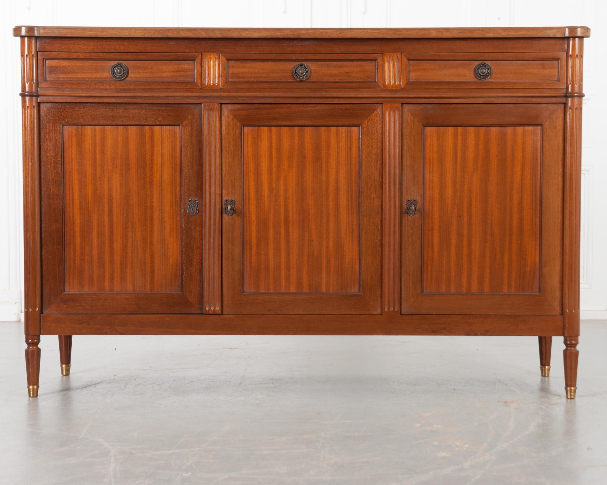 French Louis XVI Style Mahogany Enfilade In Good Condition In Baton Rouge, LA