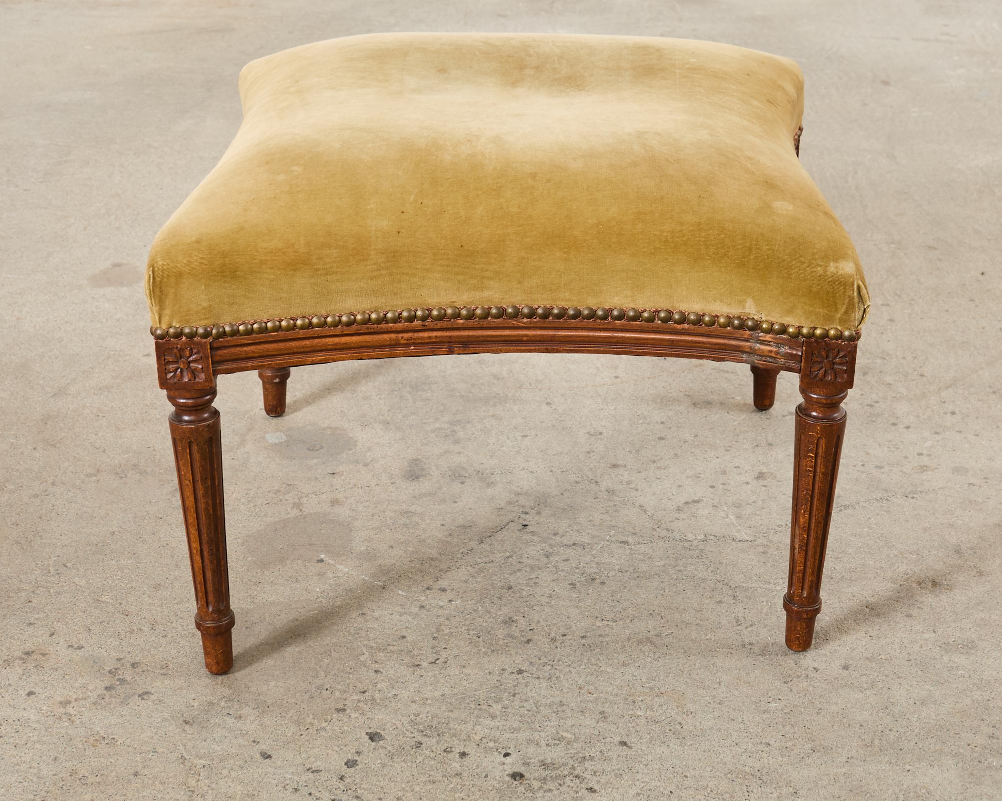 French Louis XVI Style Mahogany Footstool or Ottoman For Sale 7