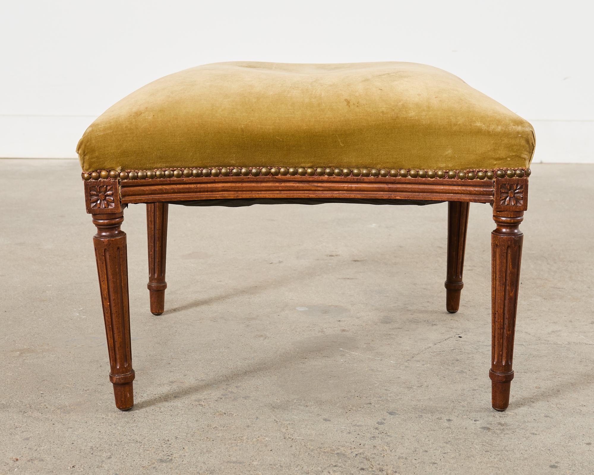 French Louis XVI Style Mahogany Footstool or Ottoman For Sale 8