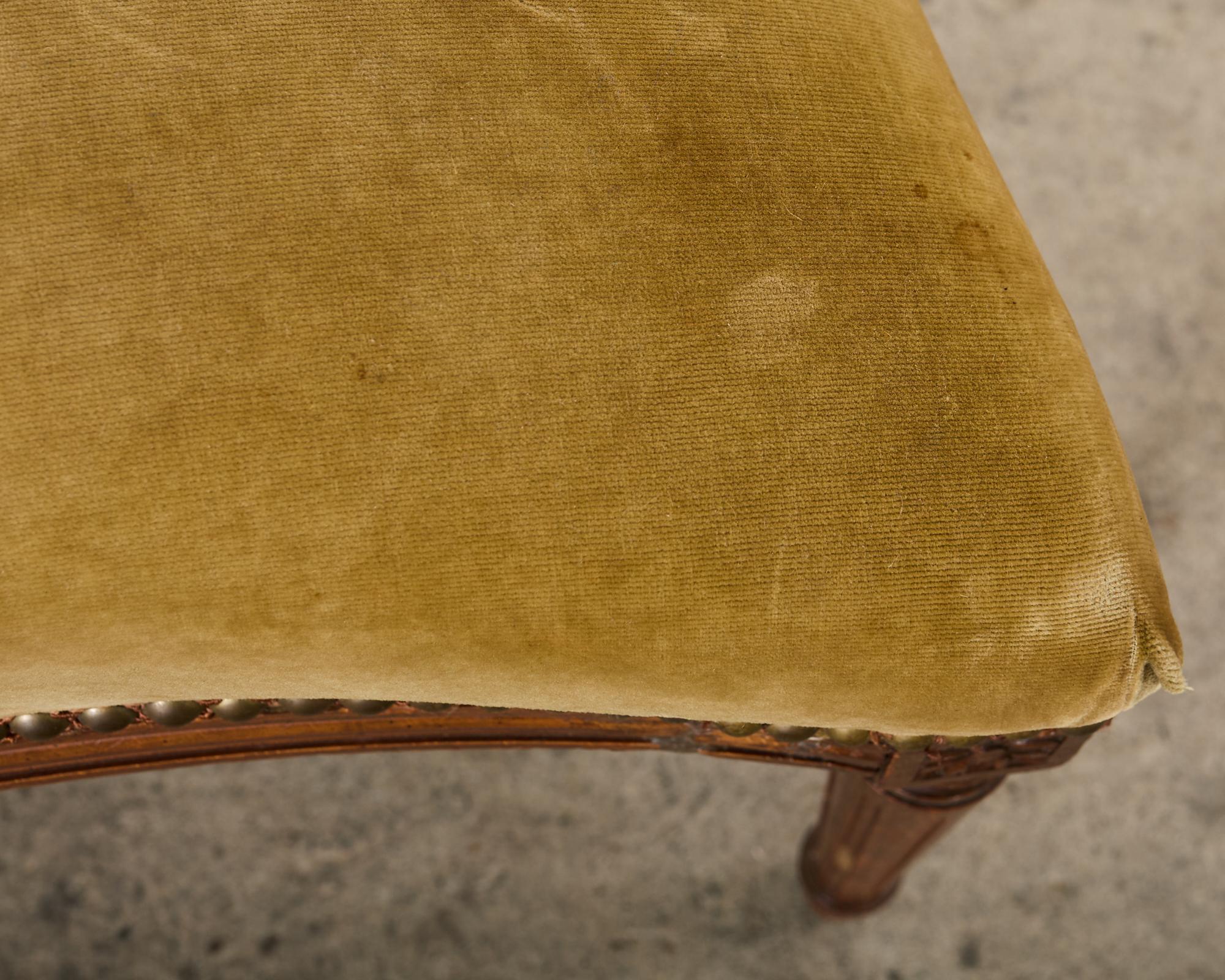 French Louis XVI Style Mahogany Footstool or Ottoman For Sale 3