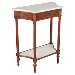 French Louis XVI Style Mahogany & Marble Console