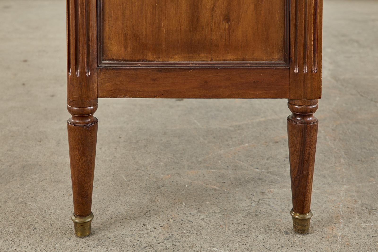 French Louis XVI Style Mahogany Marble Top Commode Dresser 4