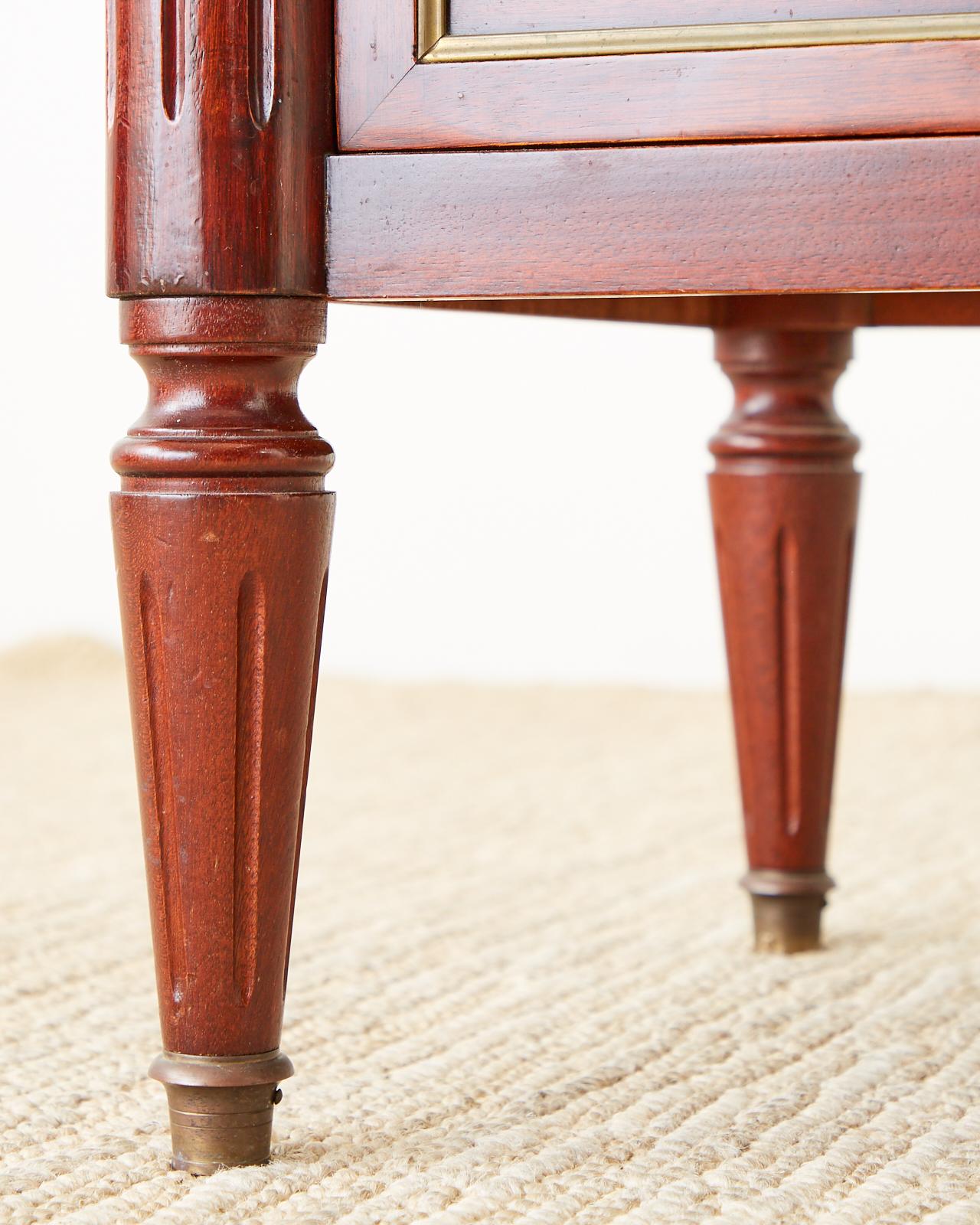 French Louis XVI Style Mahogany Marble-Top Commode Dresser  9