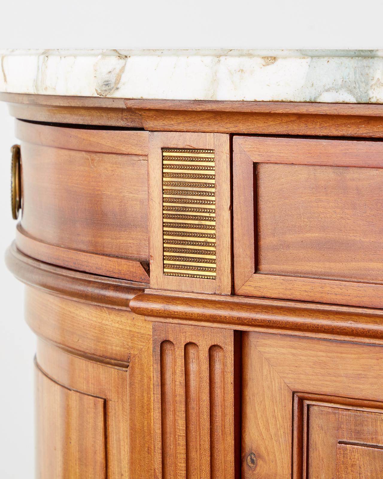 French Louis XVI Style Mahogany Marble-Top Sideboard Server 6