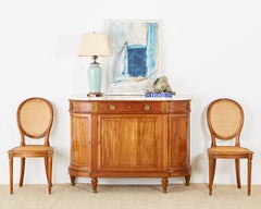 French Louis XVI Style Mahogany Marble-Top Sideboard Server