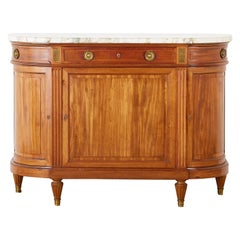 Vintage French Louis XVI Style Mahogany Marble-Top Sideboard Server