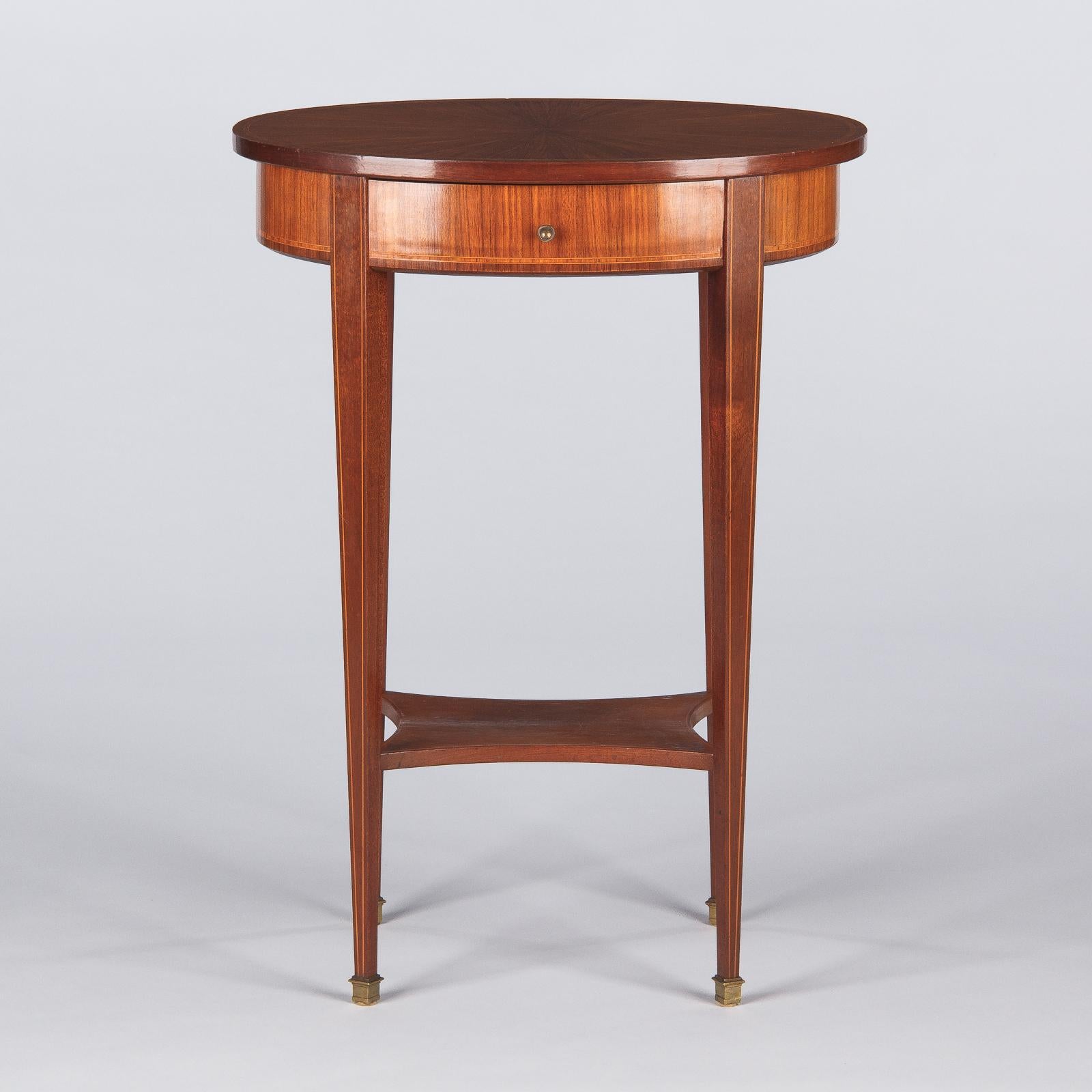 French Louis XVI Style Mahogany Side Table, Early 1900s 3