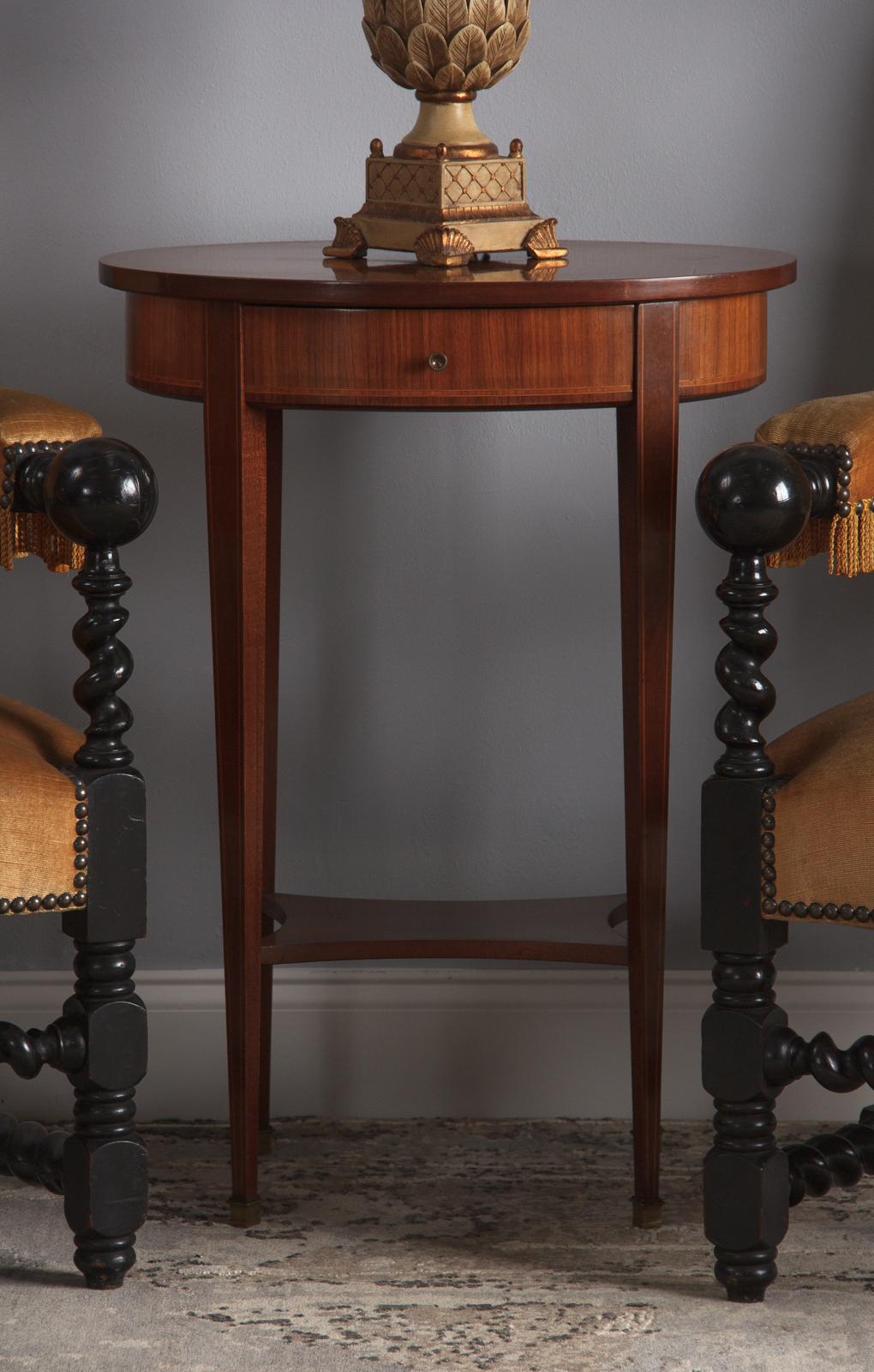 French Louis XVI Style Mahogany Side Table, Early 1900s 12