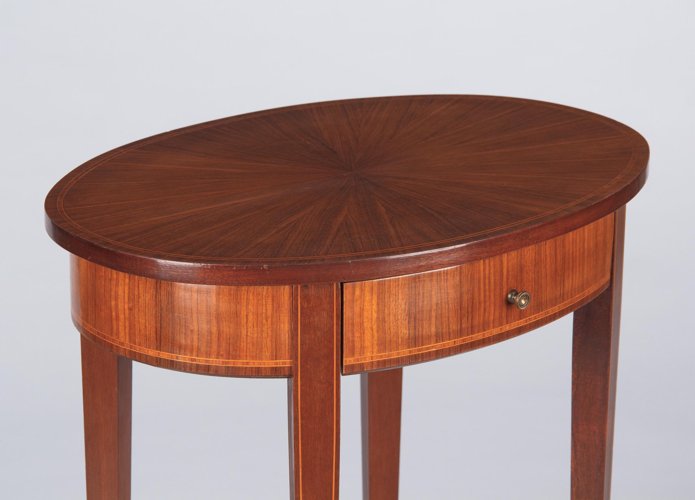 French Louis XVI Style Mahogany Side Table, Early 1900s (Louis XVI.)
