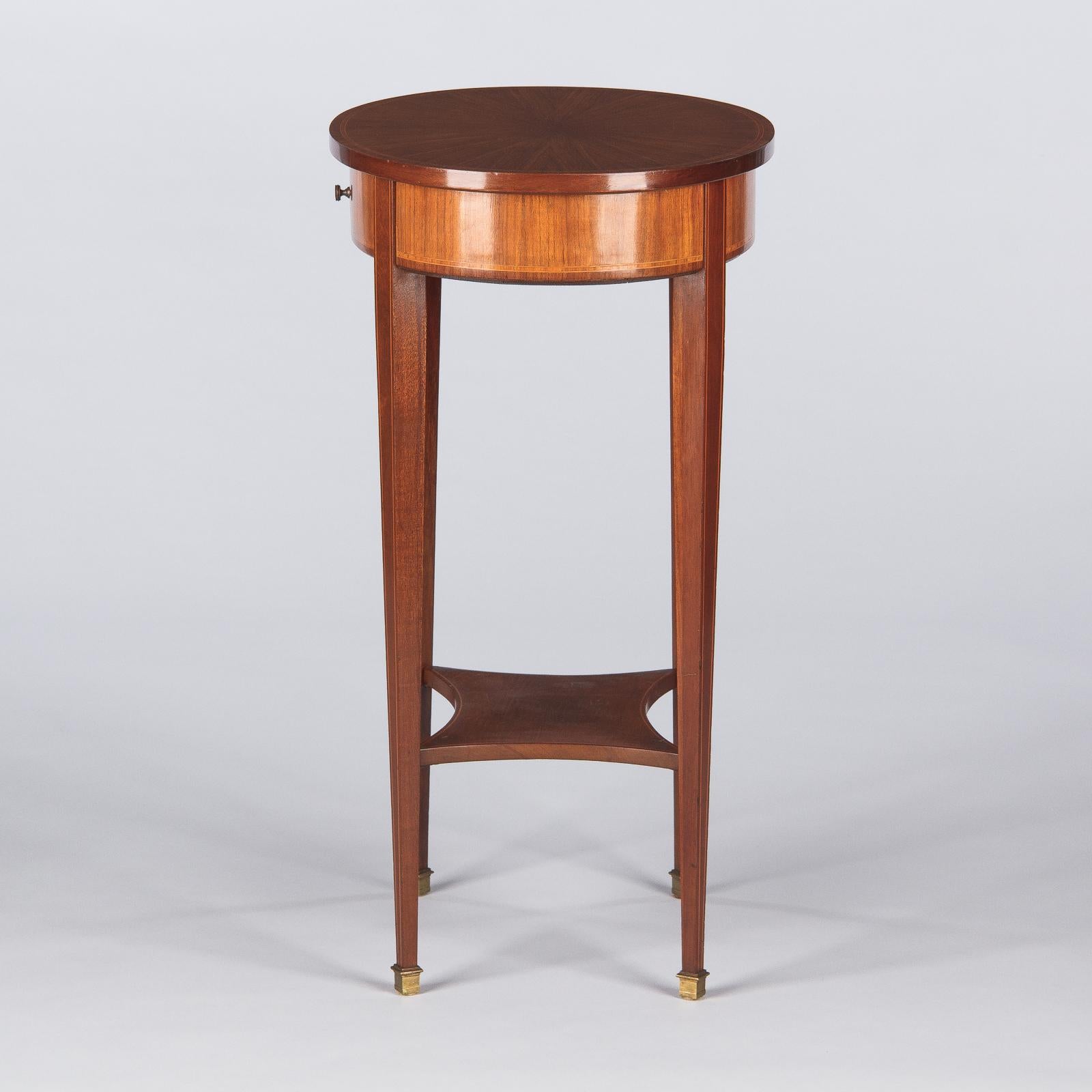 French Louis XVI Style Mahogany Side Table, Early 1900s 1