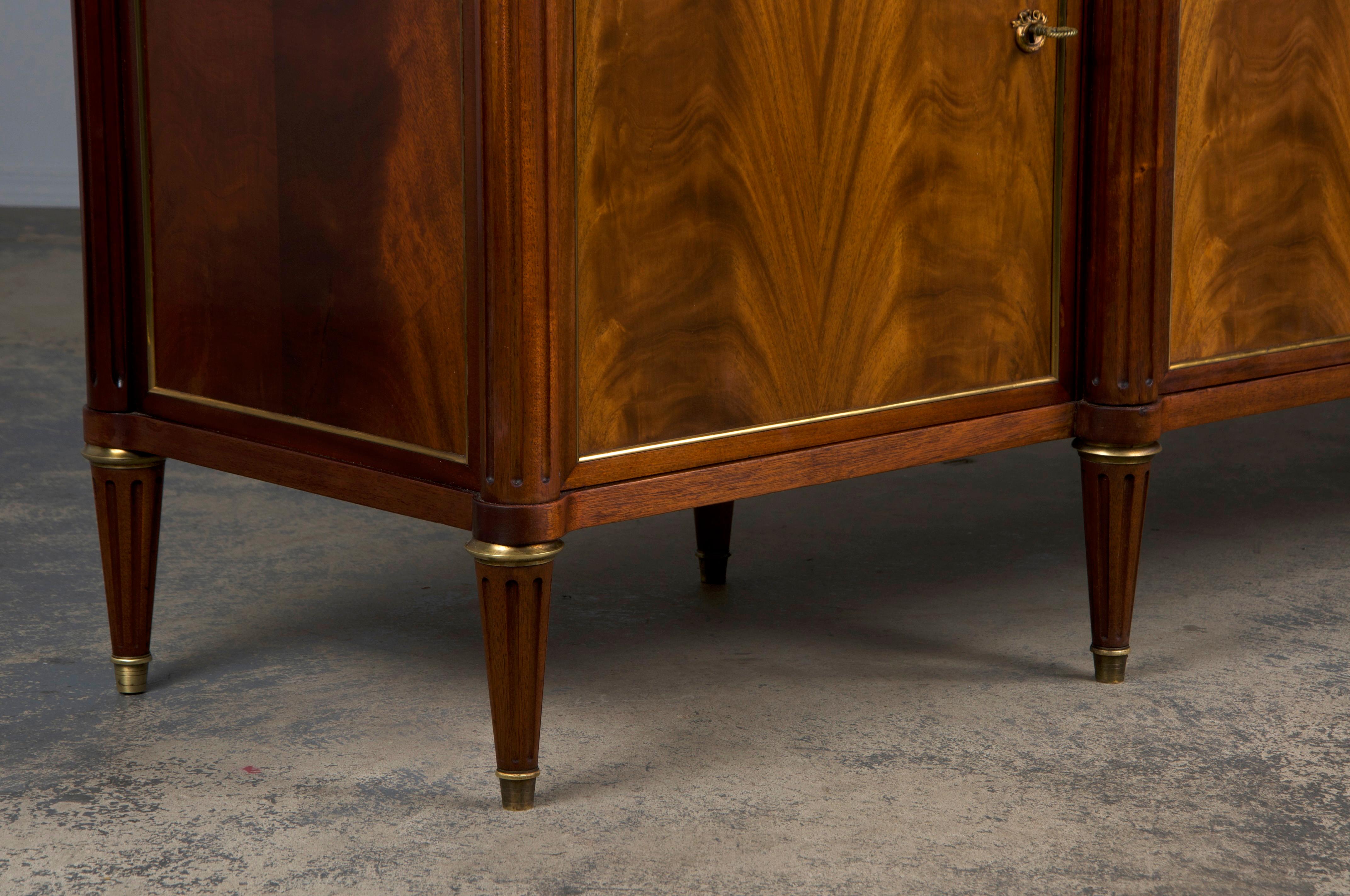 French Louis XVI Style Mahogany Sideboard Buffet W/ Carrara Marble 12