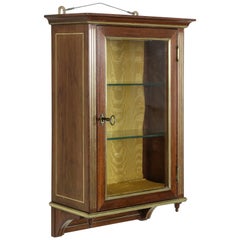 French Louis XVI Style Mahogany Wall Cabinet Vitrine, circa 1904