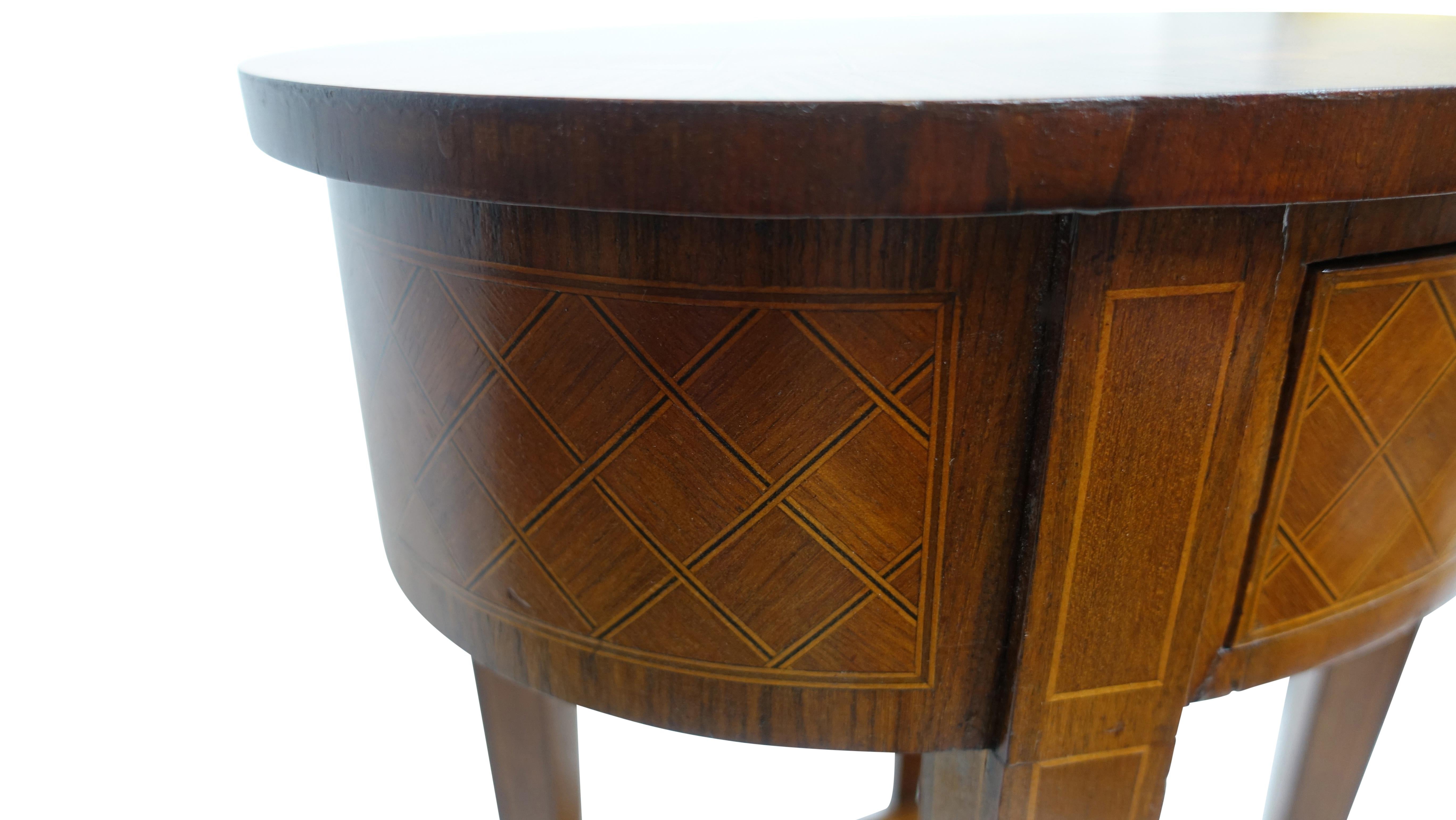 French Louis XVI Style Mahogany with Inlay Side Table 2
