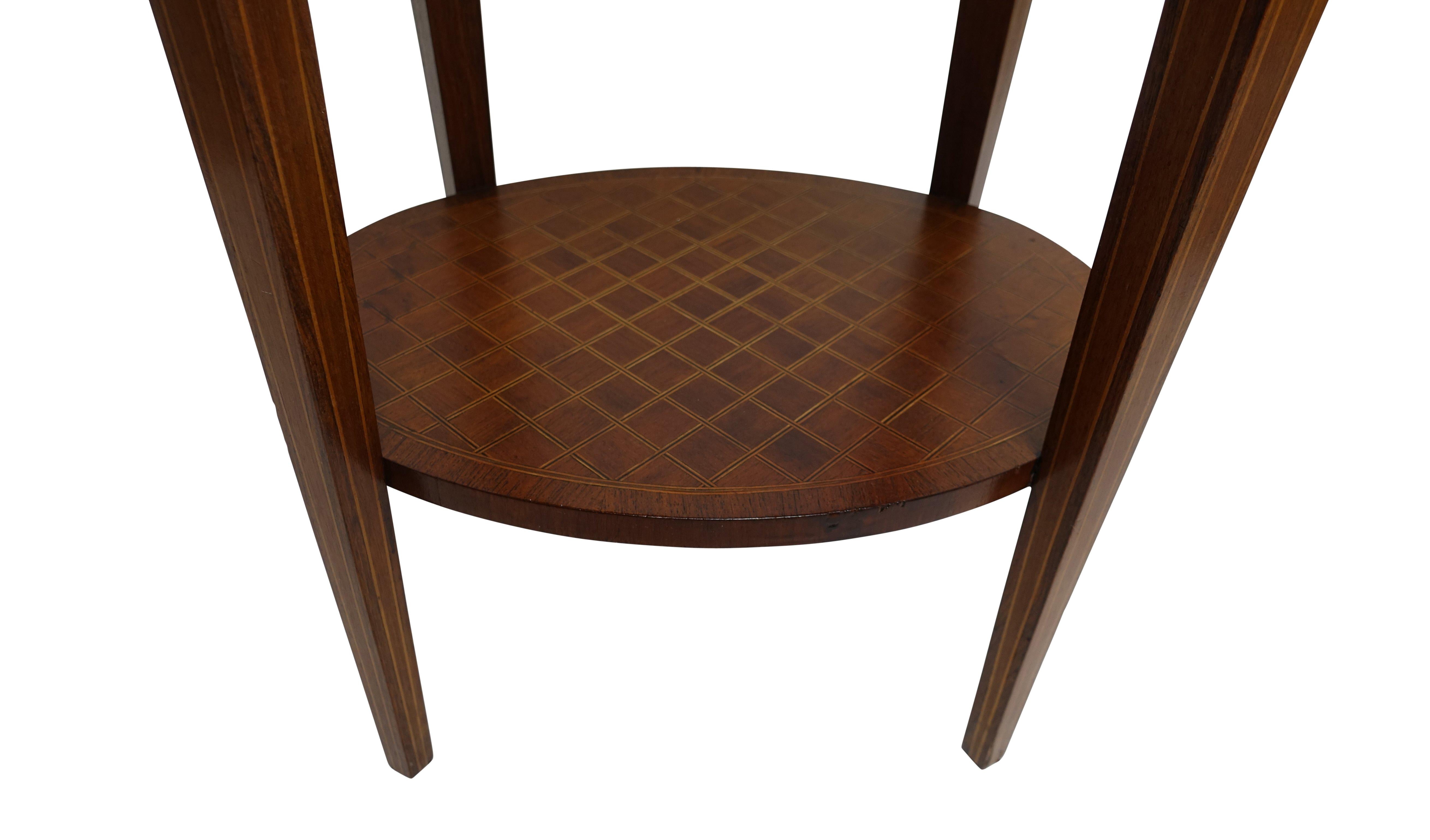 French Louis XVI Style Mahogany with Inlay Side Table 3