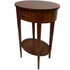 French Louis XVI Style Mahogany with Inlay Side Table