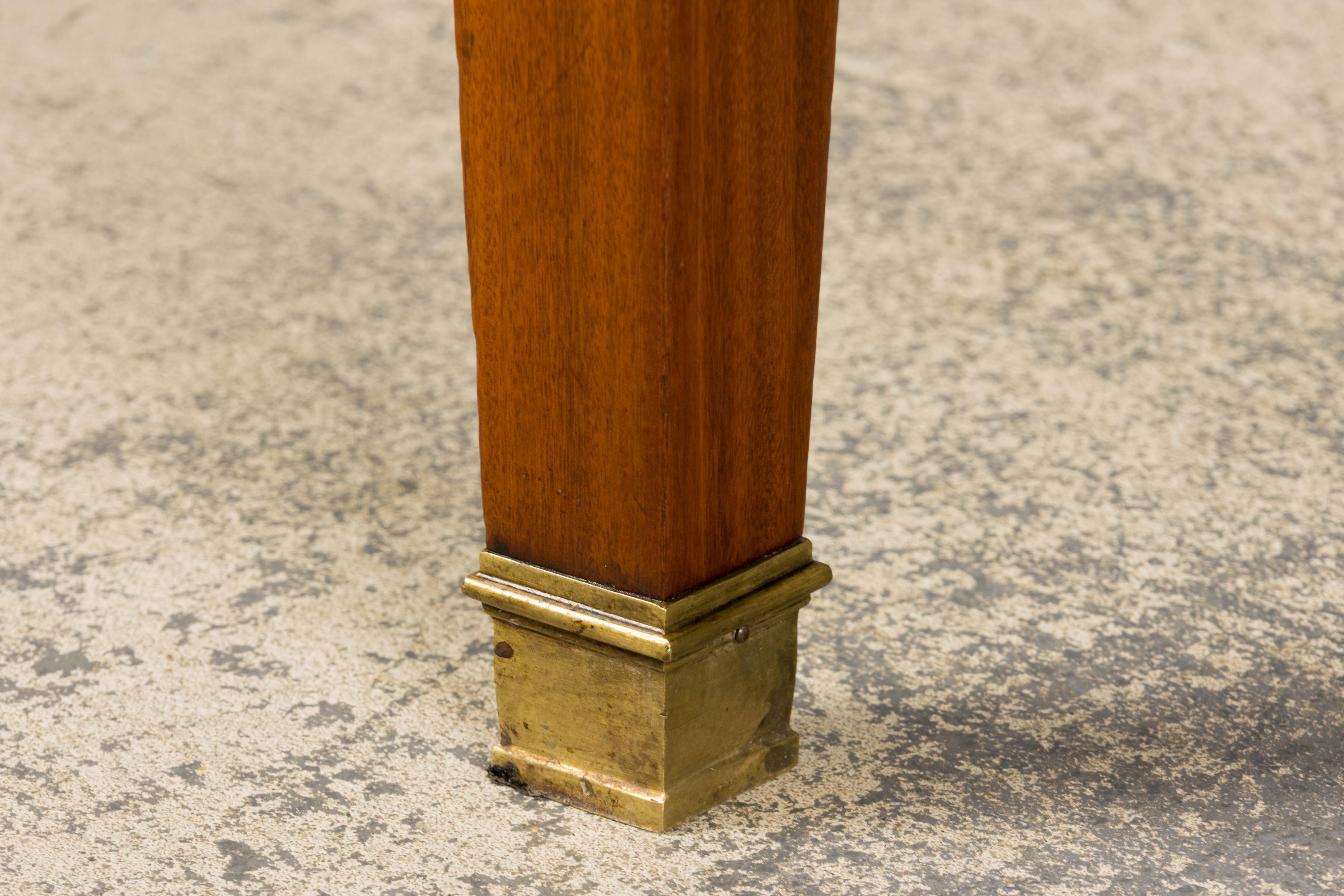French Louis XVI Style Mahogany Writing Desk with Leather Top For Sale 5