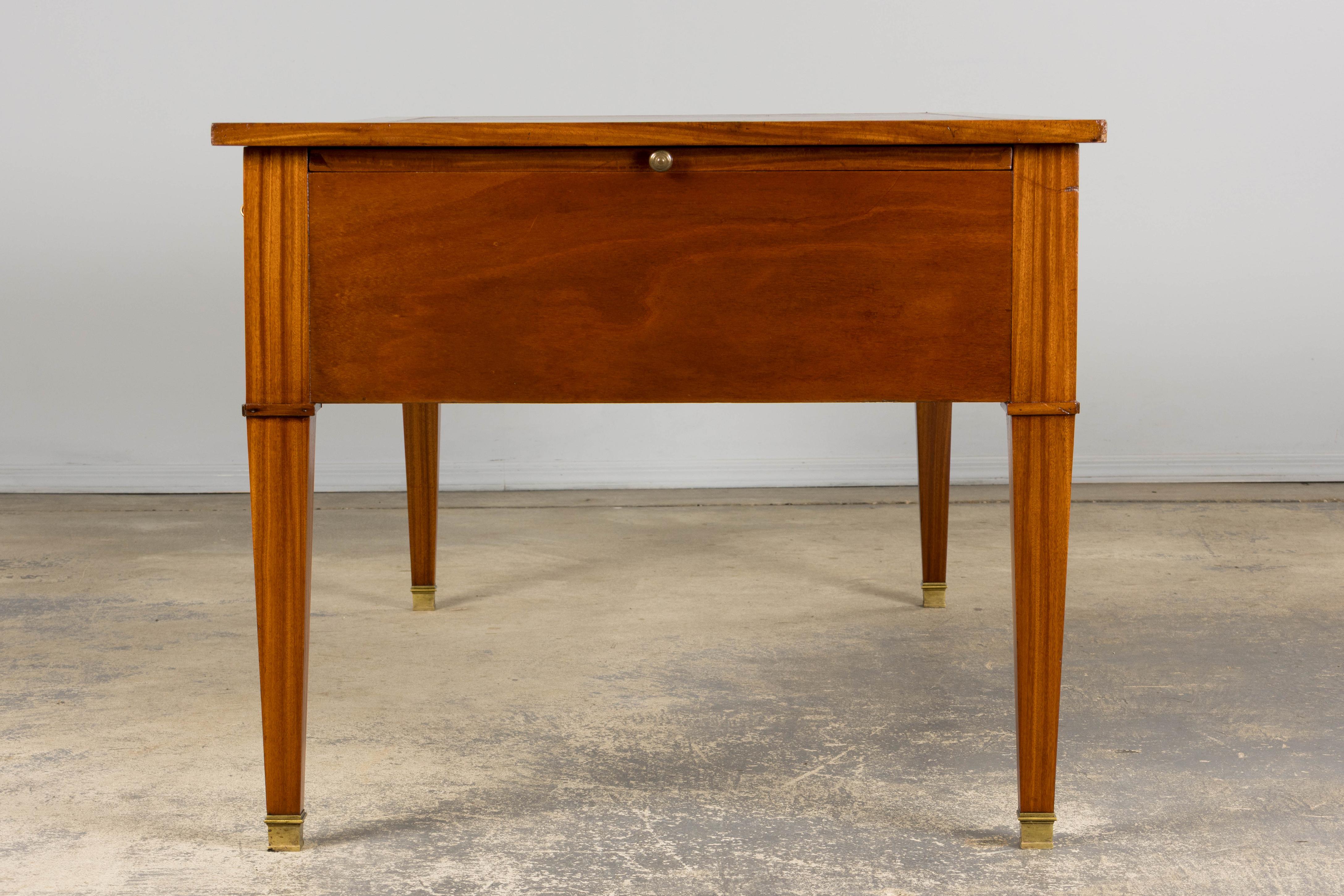French Louis XVI Style Mahogany Writing Desk with Leather Top For Sale 6