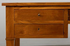 French Louis XVI Style Mahogany Writing Desk with Leather Top