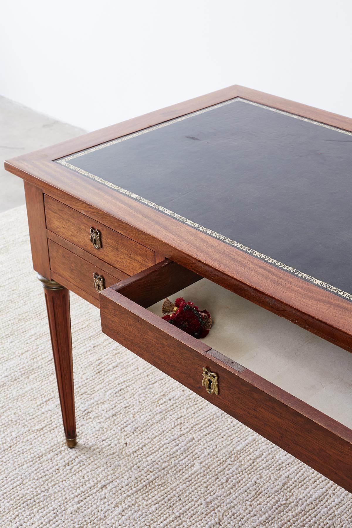 French Louis XVI Style Mahogany Writing Table Desk 5