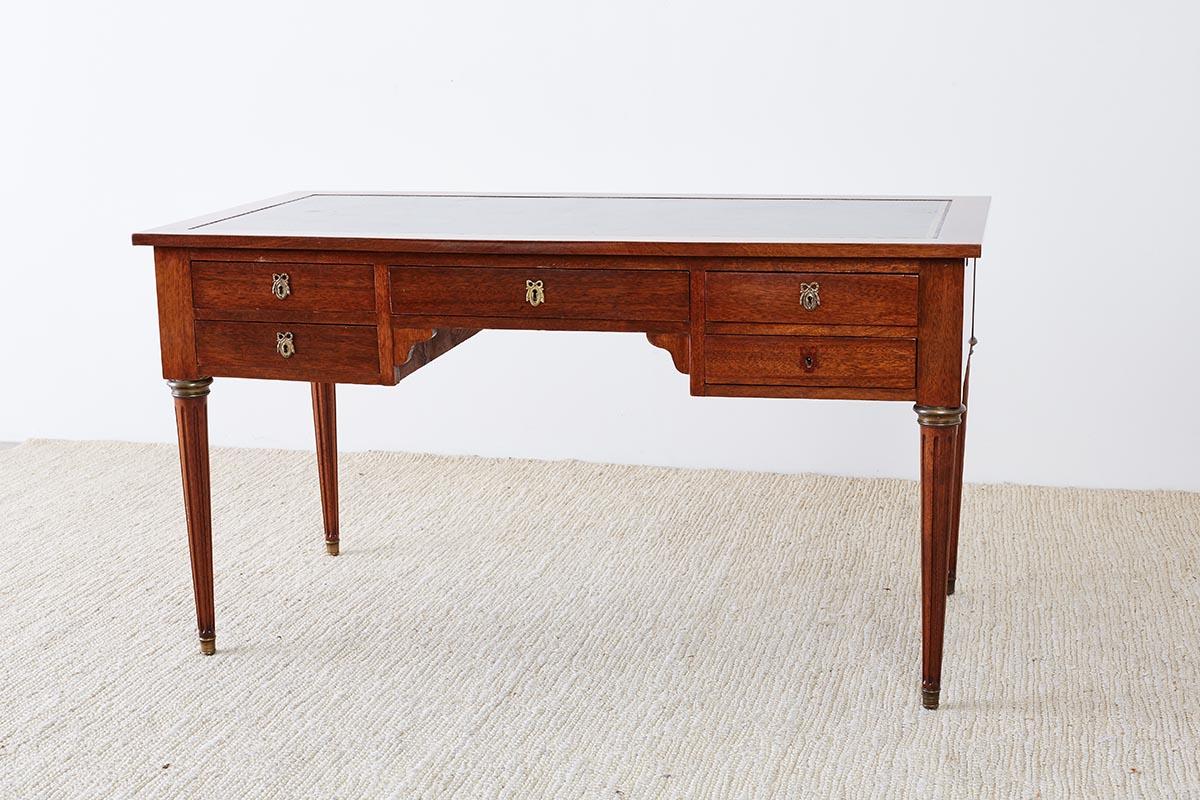 European French Louis XVI Style Mahogany Writing Table Desk