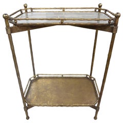 French Louis XVI Style Maison Bagues Inspired Gilt Iron Table or Gueridon