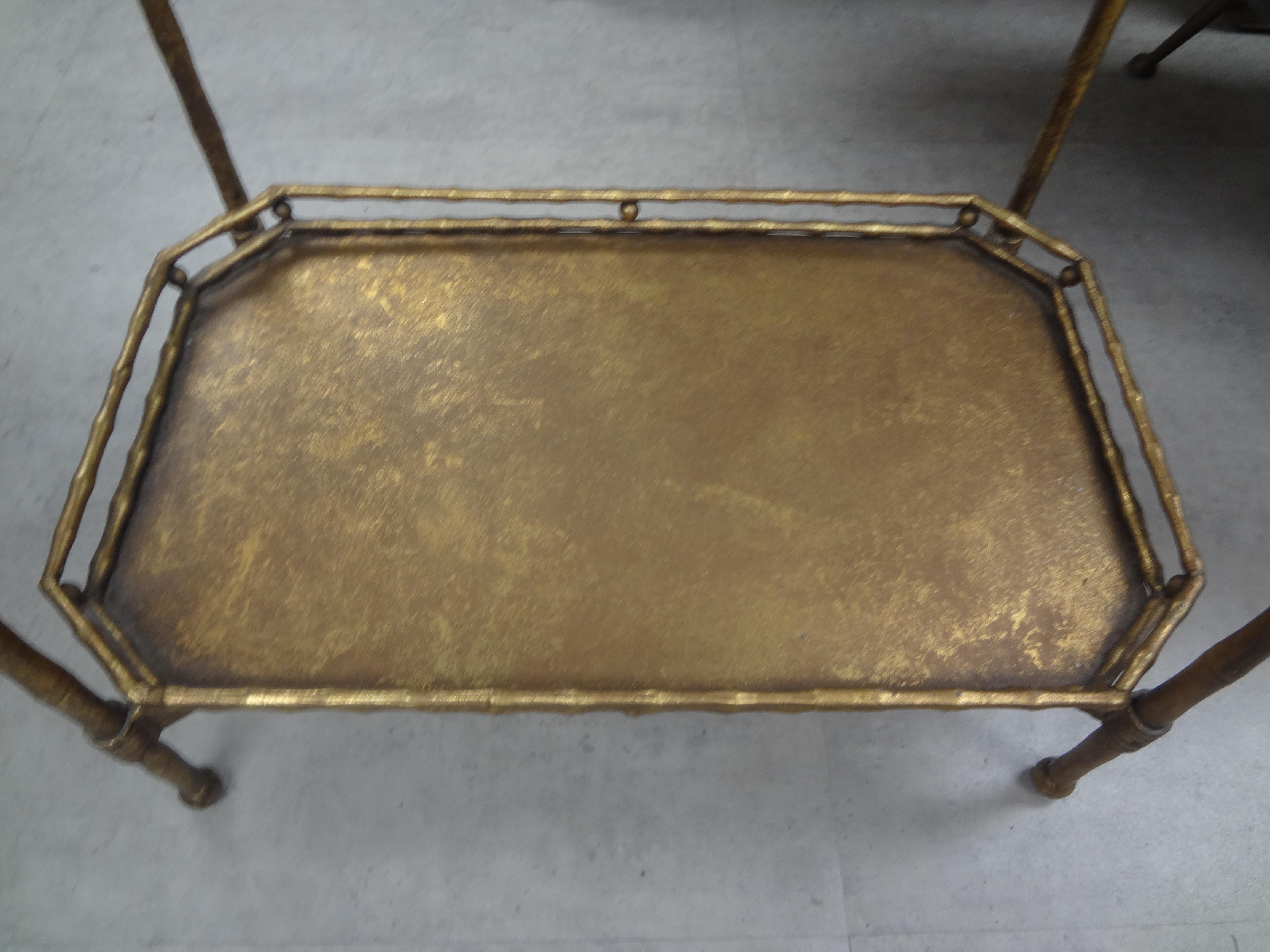 French Louis XVI Style Maison Bagues Inspired Gilt Iron Table or Gueridon 6