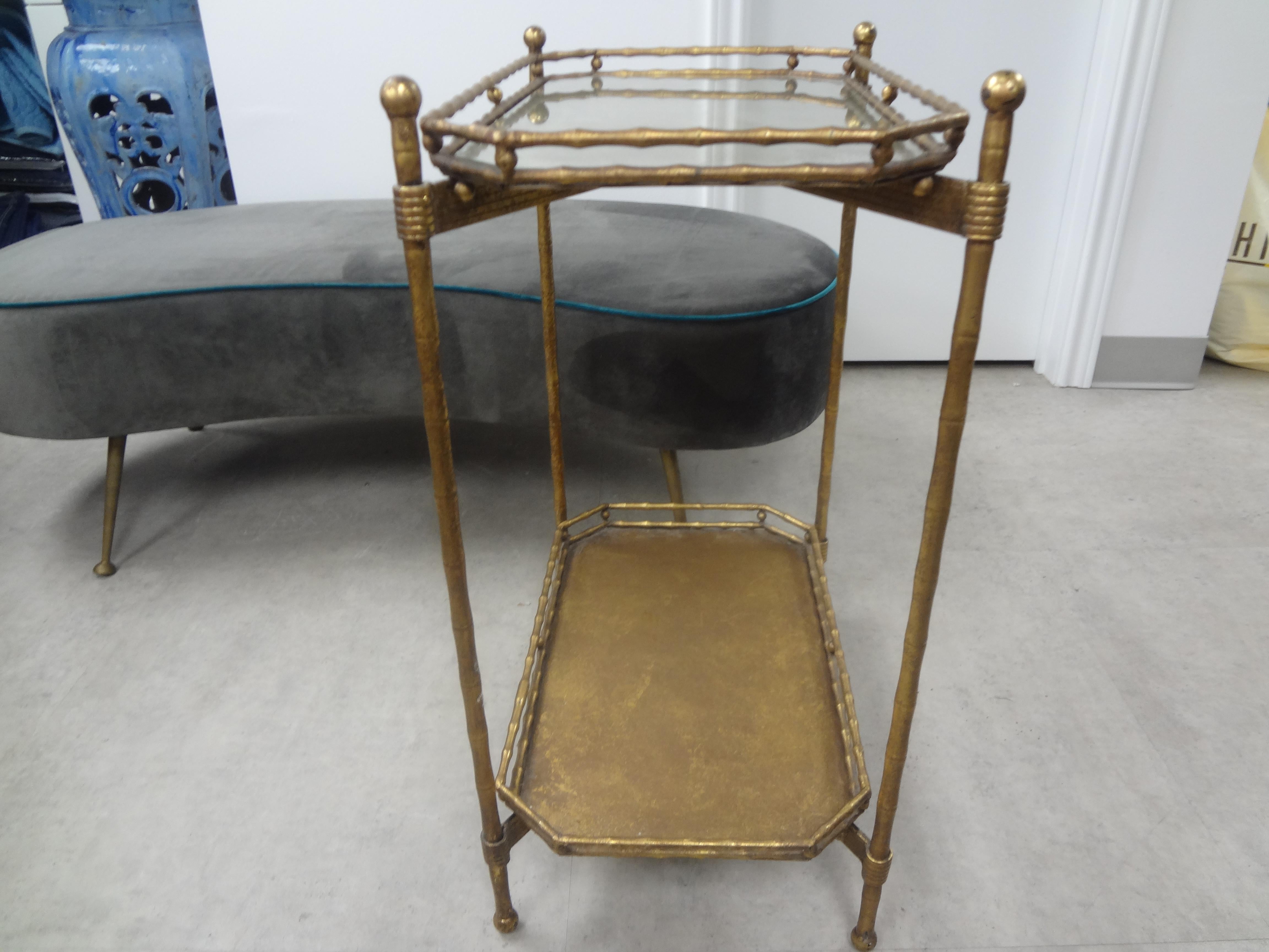 French Louis XVI Style Maison Bagues Inspired Gilt Iron Table or Gueridon In Good Condition In Houston, TX