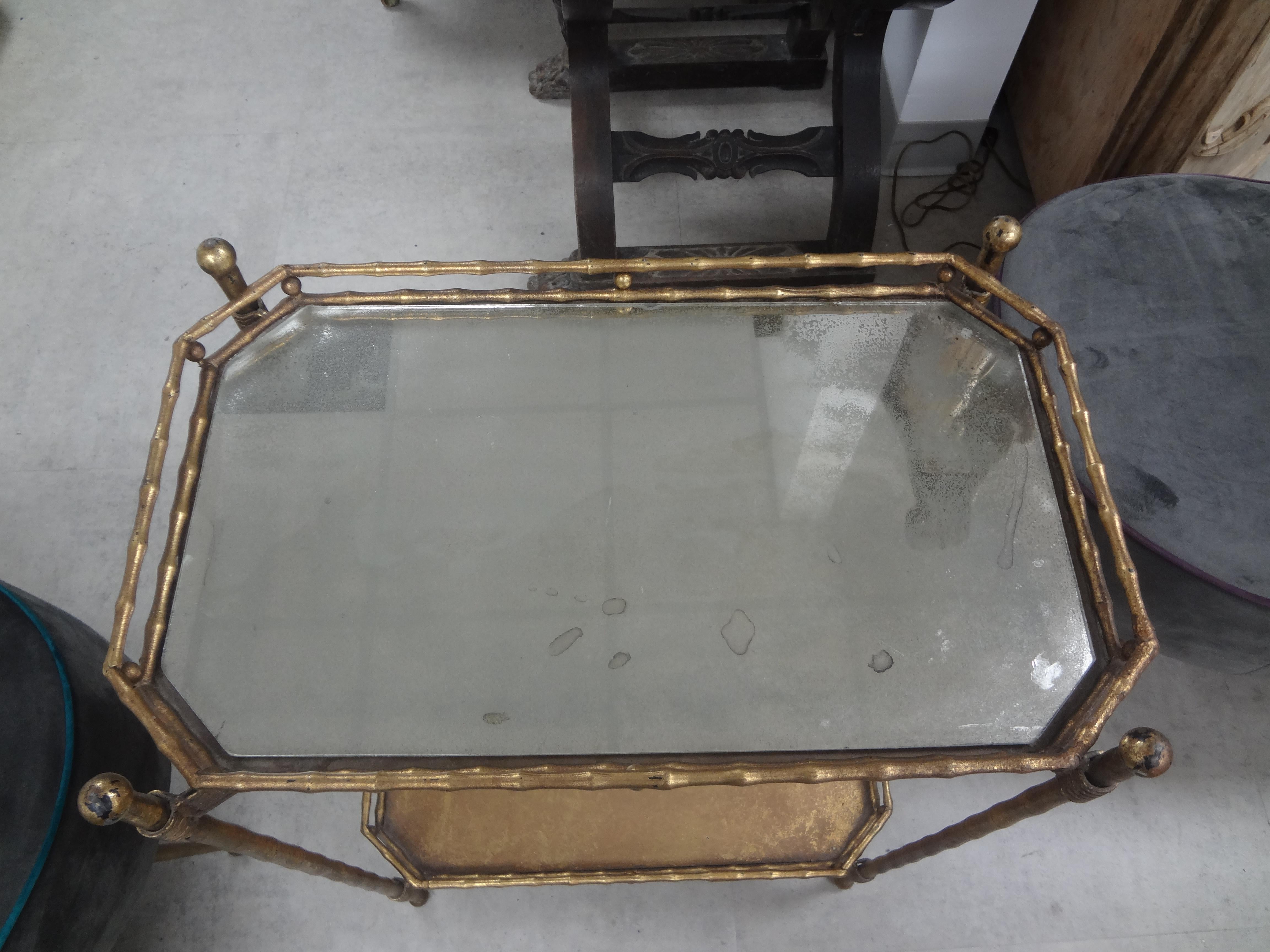 French Louis XVI Style Maison Bagues Inspired Gilt Iron Table or Gueridon 2