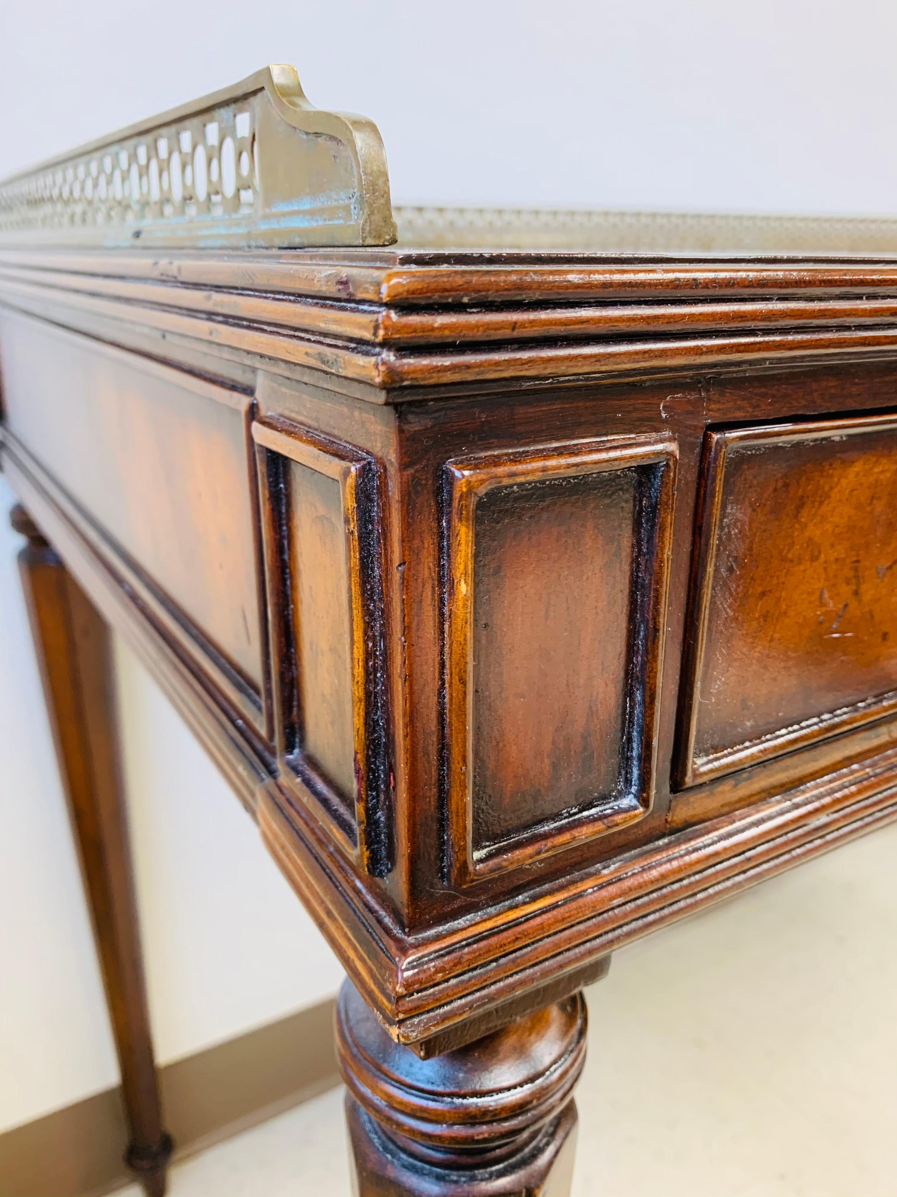French Louis XVI Style Maitland-Smith Mahogany Desk or Writing Table 7