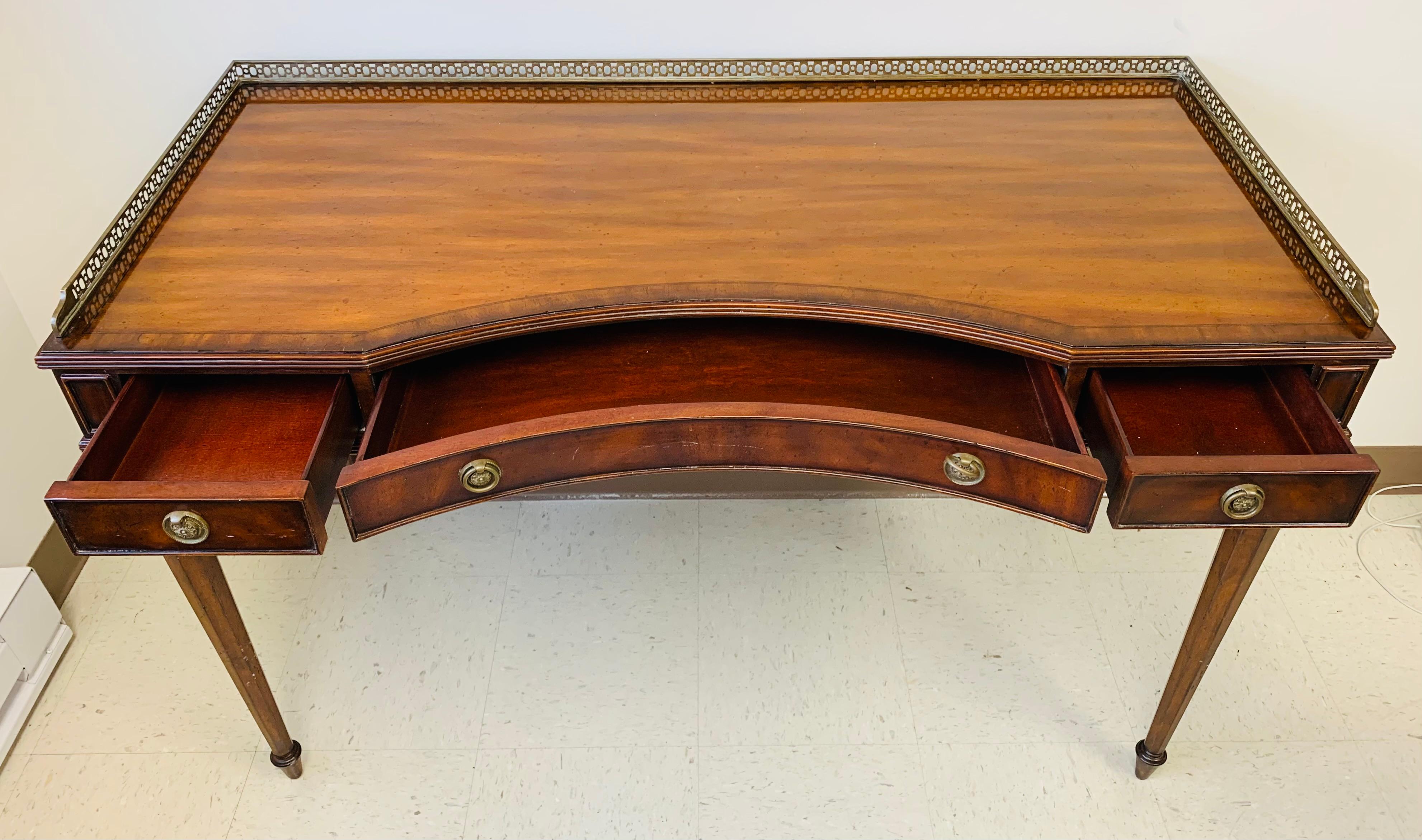 French Louis XVI Style Maitland-Smith Mahogany Desk or Writing Table 2