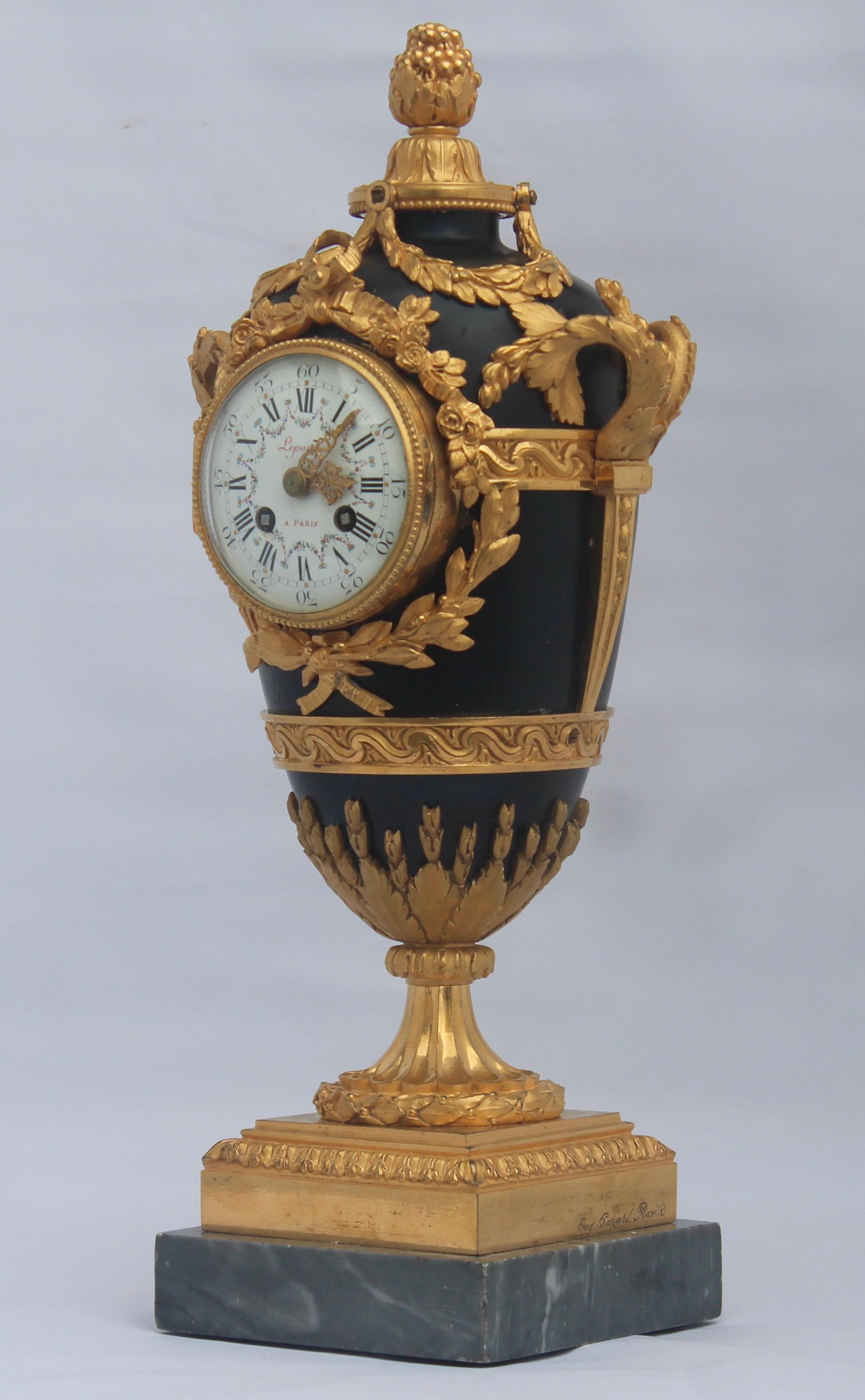 Gilt French Louis XVI Style Mantel Clock by Eugène Hazart, À Paris