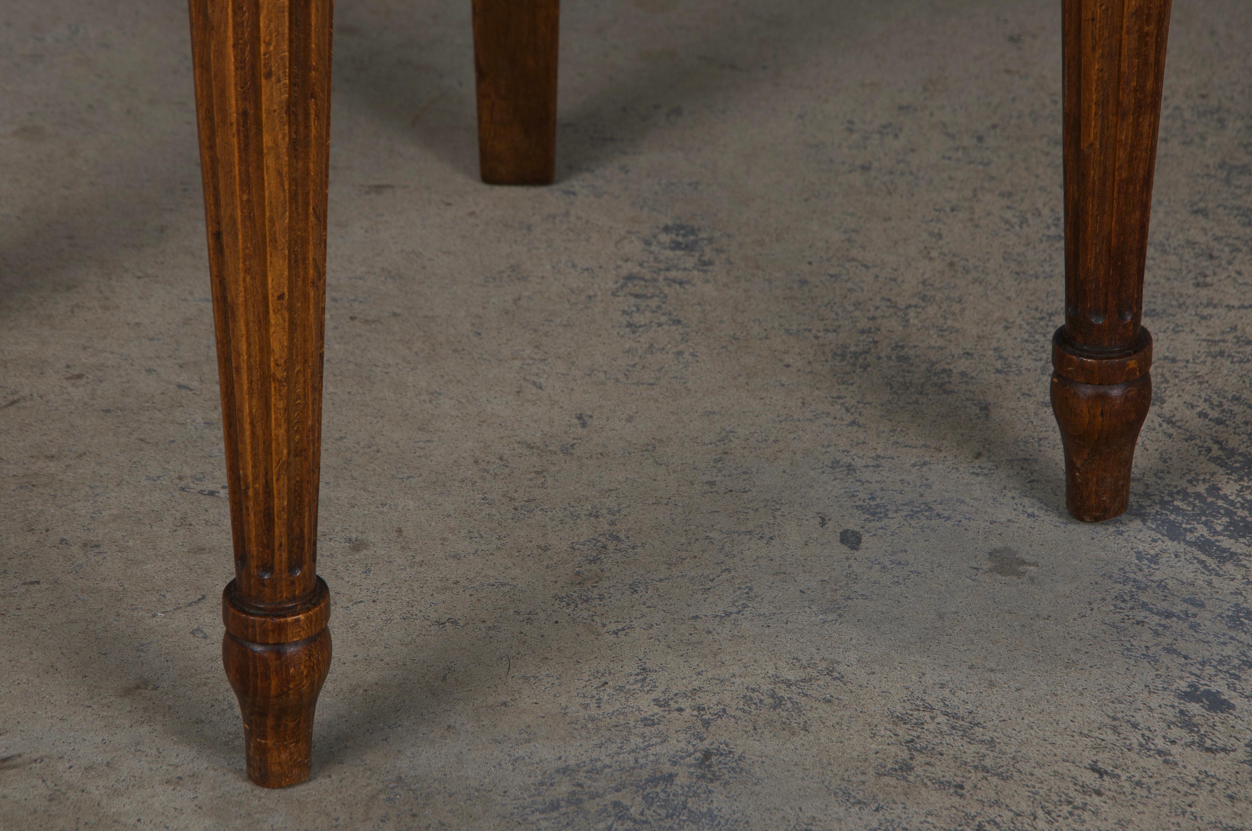 French Louis XVI Style Maple Dining Chairs W/ Striped Fabric - Set of 12 7