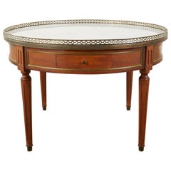 French Louis XVI Style Marble Bronze Mounted Bouillotte Table