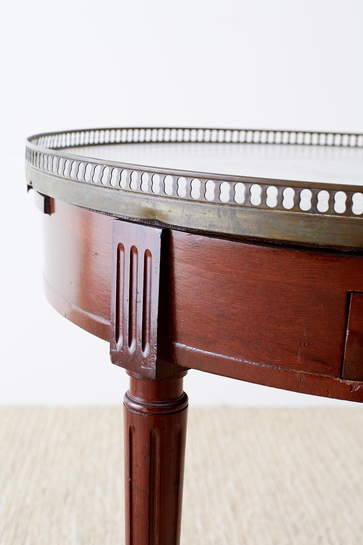 French Louis XVI Style Marble Top Bouillotte Table 3