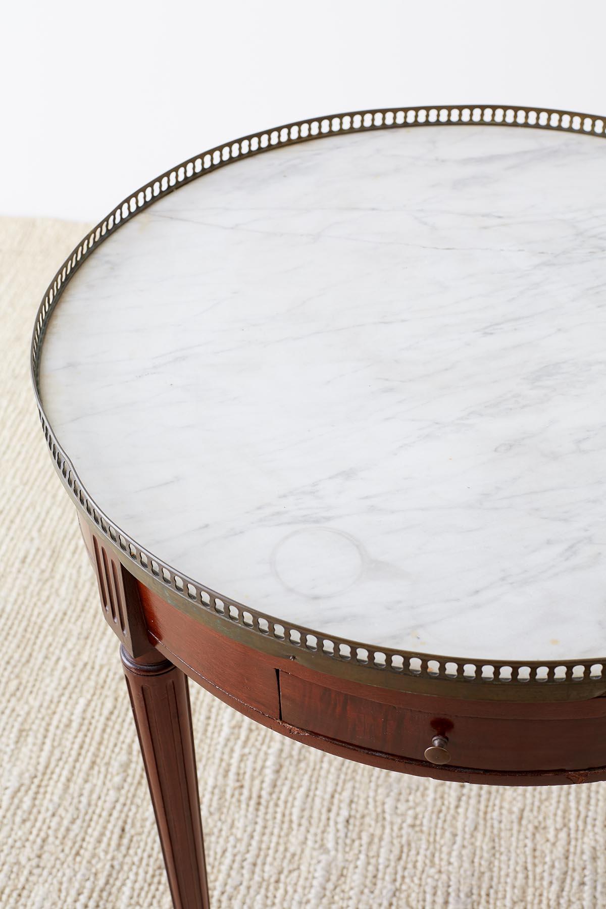 French Louis XVI Style Marble Top Bouillotte Table 6