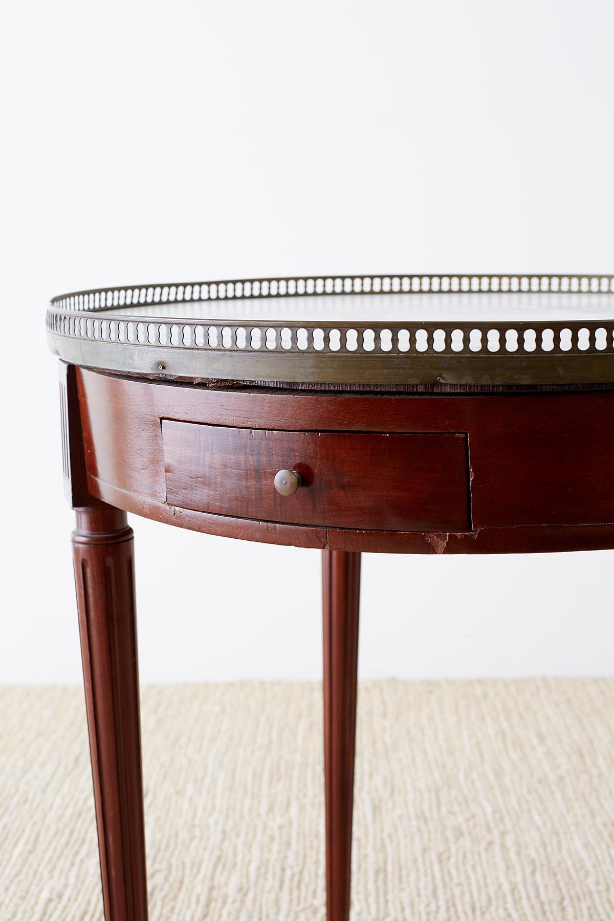 French Louis XVI Style Marble Top Bouillotte Table (Louis XVI.)