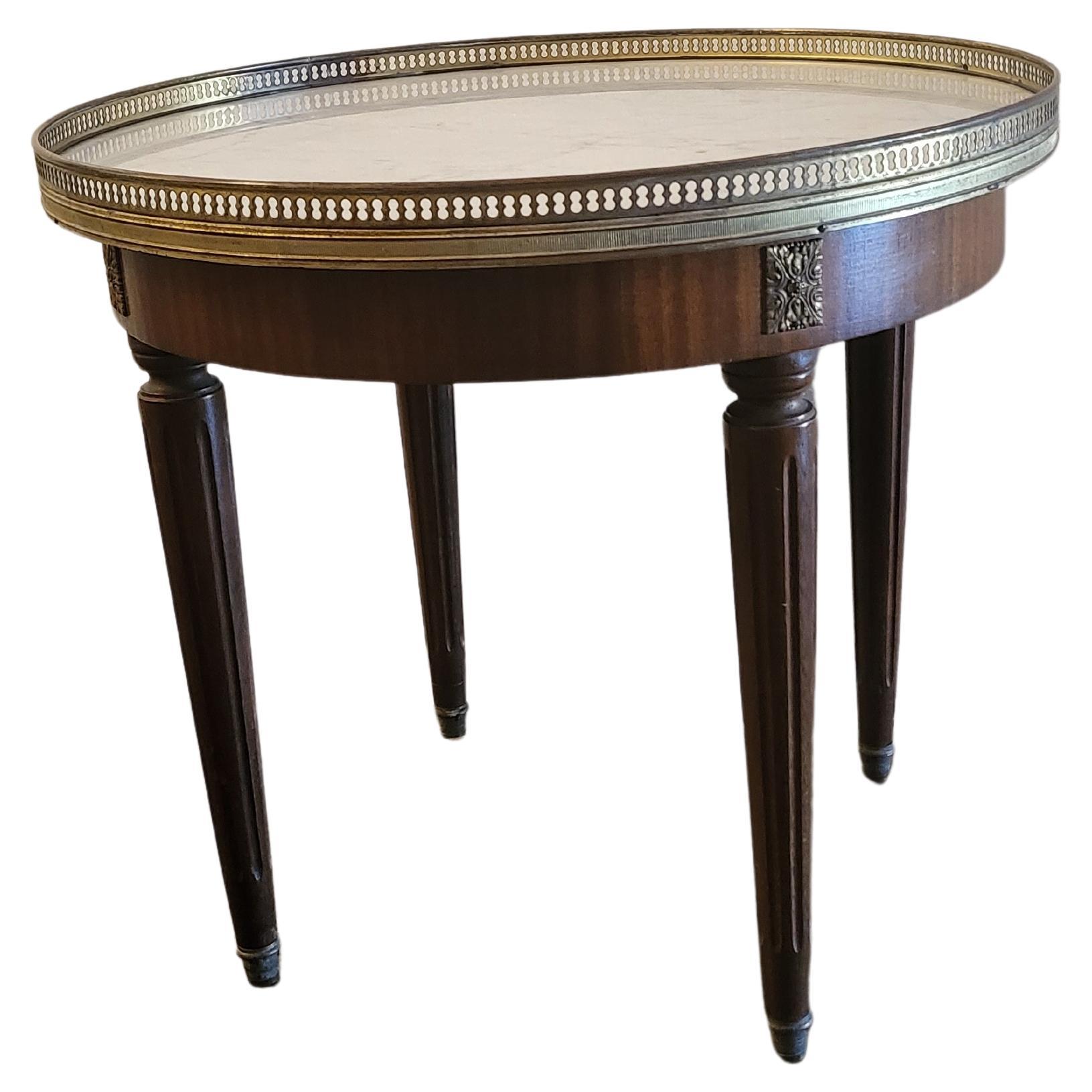 French, Louis XVI Style Marble Top Bouillotte Table For Sale