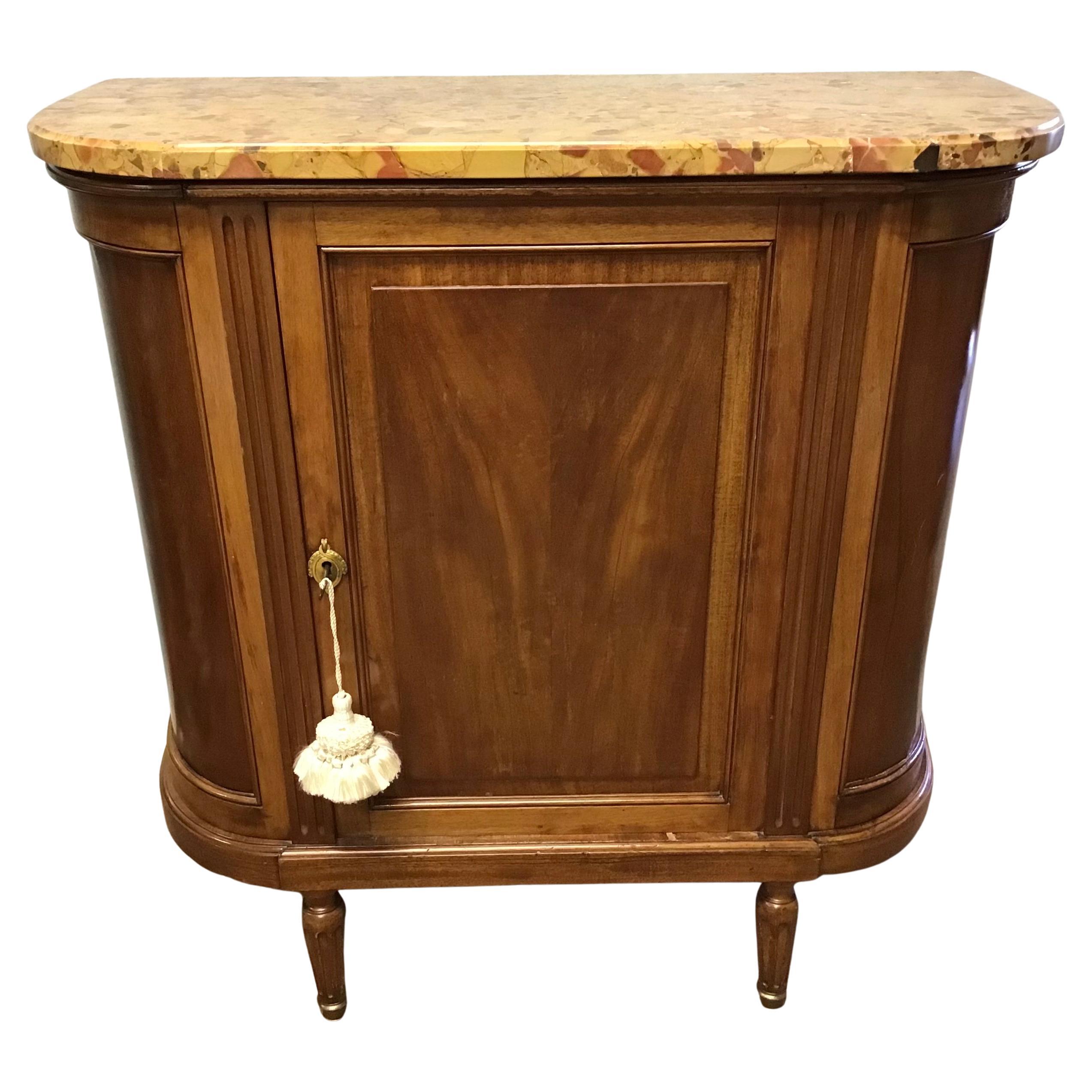 French Louis XVI Style Marble Top Buffet Server For Sale