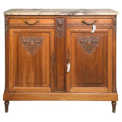 Buffet / Credenza francese con piano in marmo in stile Luigi XVI