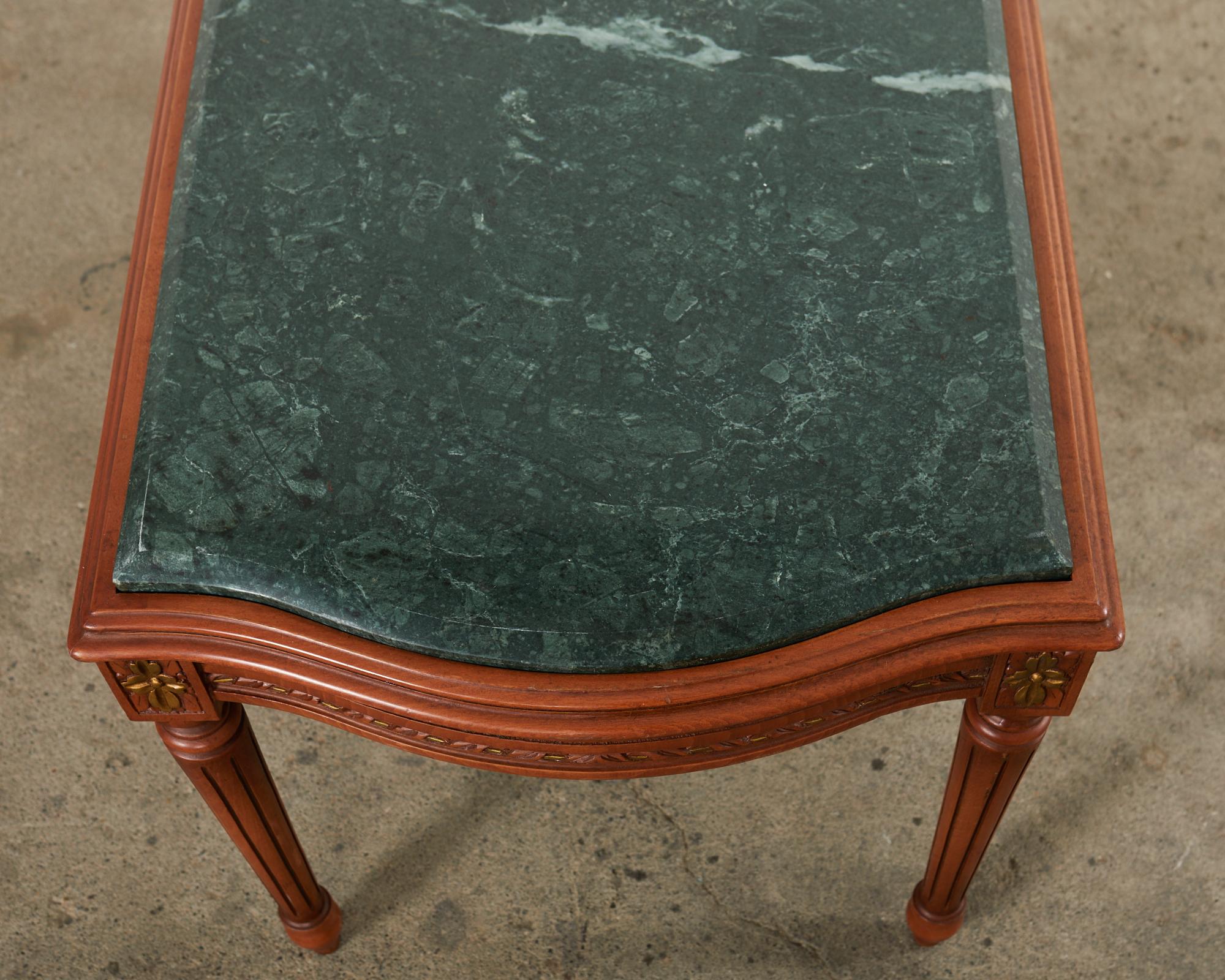 French Louis XVI Style Marble Top Cocktail Coffee Table For Sale 9