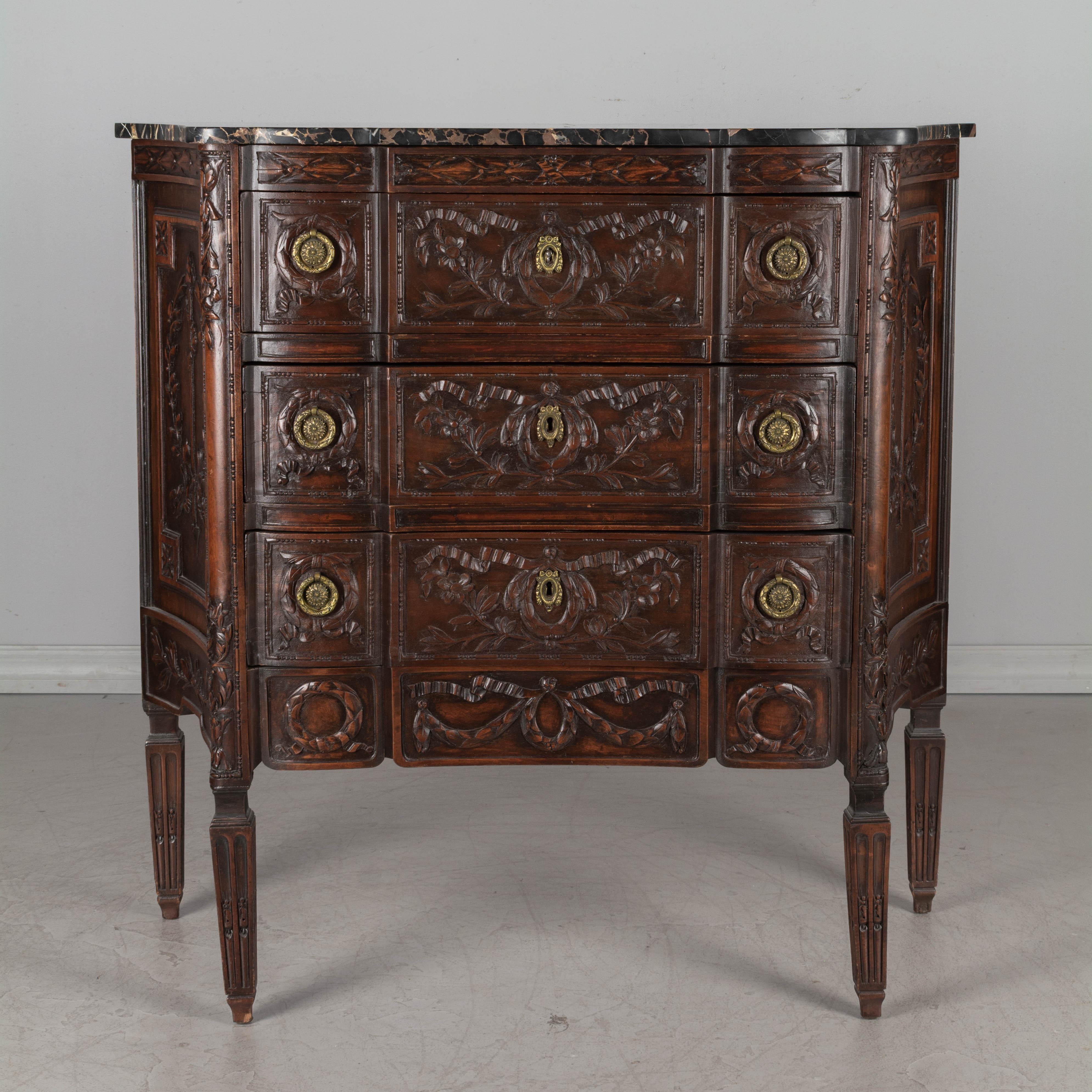 French Louis XVI Style Marble Top Commode 3